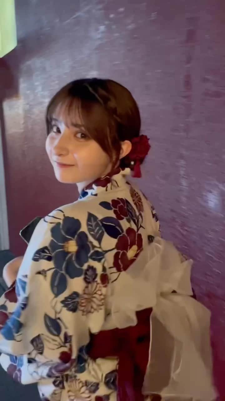 エイミーのインスタグラム：「・ ・ 来年も一緒に行こうね‪‪❤︎‬ ・ ・ ・  #浴衣  #彼女  #彼女感  #浴衣ヘアアレンジ  #群馬」