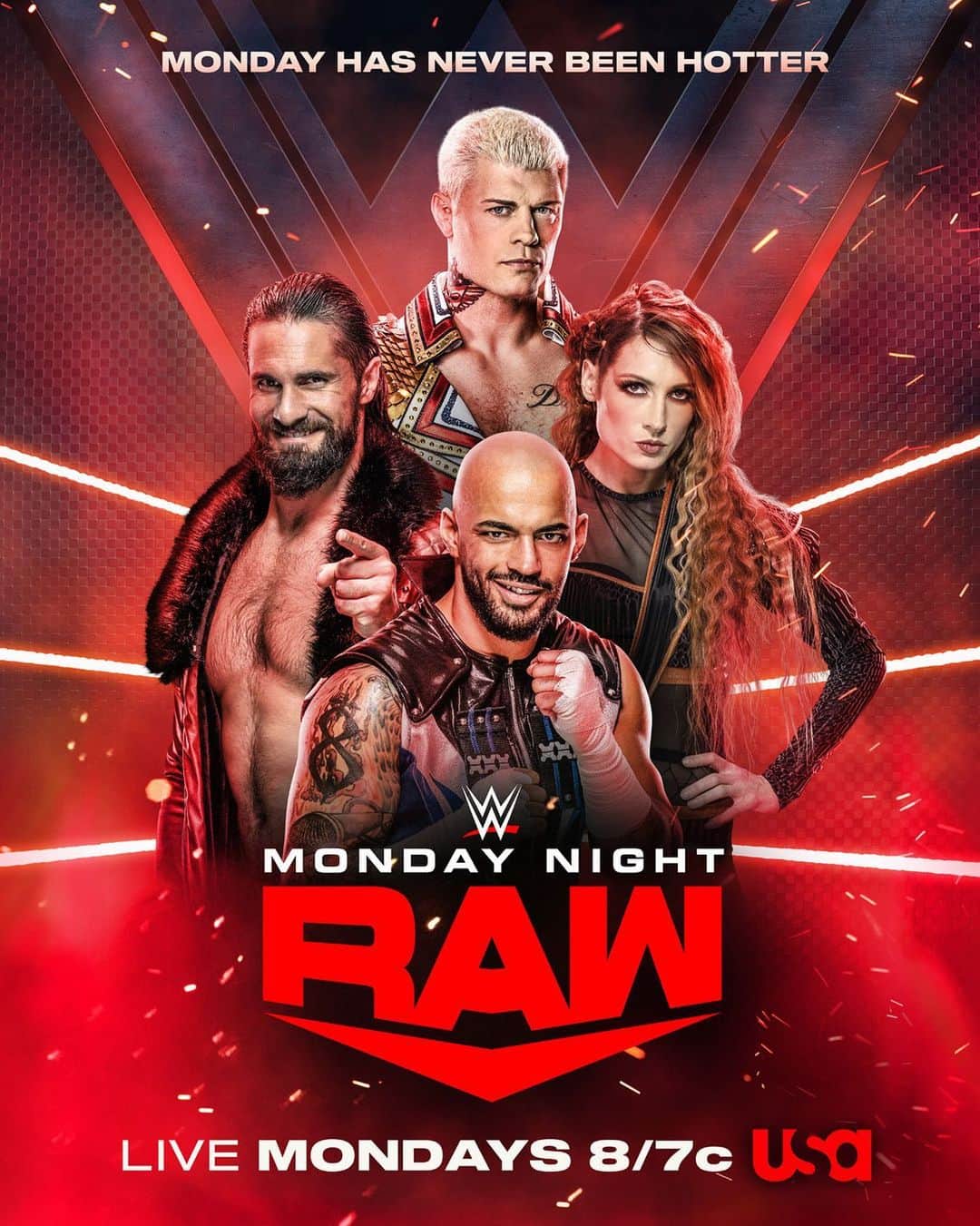 WWEのインスタグラム：「If you thought #summerslam was hot, get ready because #wweraw is about to get even hotter! Tune in to the RAW after SummerSlam tonight at 8/7C on USA!」