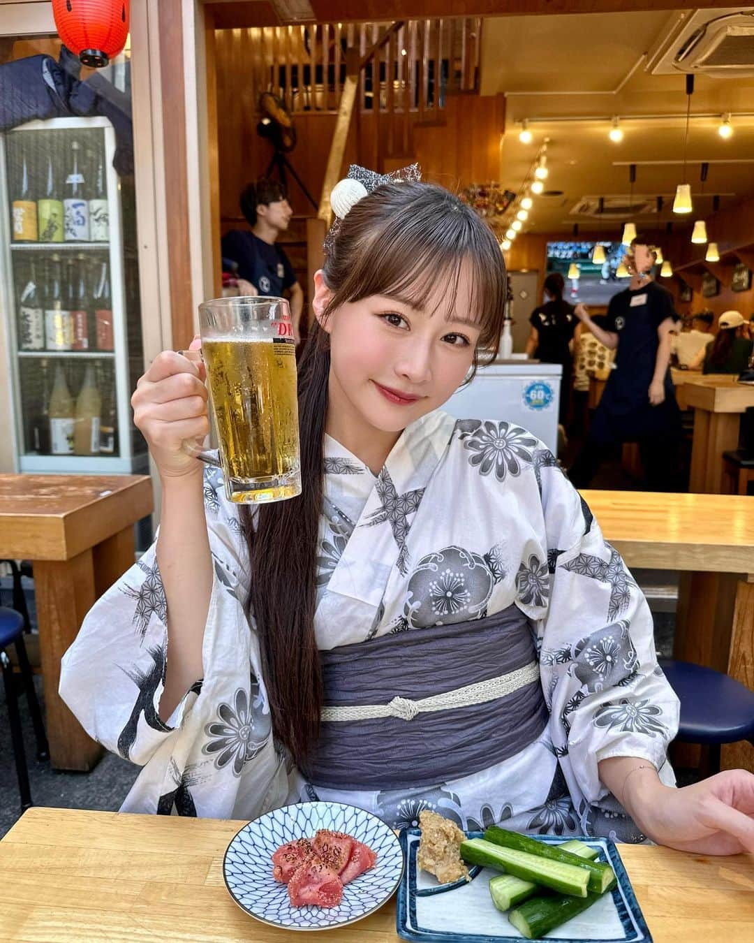 森下愛里沙(もりしたありさ) のインスタグラム：「ㅤㅤㅤㅤㅤㅤㅤㅤㅤㅤㅤㅤㅤ ㅤㅤㅤㅤㅤㅤㅤㅤㅤㅤㅤㅤㅤ ㅤㅤㅤㅤㅤㅤㅤㅤㅤㅤㅤㅤㅤ 浴衣で乾杯🍻 ㅤㅤㅤㅤㅤㅤㅤㅤㅤㅤㅤㅤㅤ ㅤㅤㅤㅤㅤㅤㅤㅤㅤㅤㅤㅤㅤ ㅤㅤㅤㅤㅤㅤㅤㅤㅤㅤㅤㅤㅤ 珍しく浴衣にポニーテールで合わせたよ🎐 ㅤㅤㅤㅤㅤㅤㅤㅤㅤㅤㅤㅤㅤ ㅤㅤㅤㅤㅤㅤㅤㅤㅤㅤㅤㅤㅤ ㅤㅤㅤㅤㅤㅤㅤㅤㅤㅤㅤㅤㅤ ㅤㅤㅤㅤㅤㅤㅤㅤㅤㅤㅤㅤㅤ 浴衣 @kimonomiyabi  ㅤㅤㅤㅤㅤㅤㅤㅤㅤㅤㅤㅤㅤ ㅤㅤㅤㅤㅤㅤㅤㅤㅤㅤㅤㅤㅤ ㅤㅤㅤㅤㅤㅤㅤㅤㅤㅤㅤㅤㅤ  #浴衣 #浴衣ヘアアレンジ #浴衣ヘア #浴衣デート #デート #彼女感 #お祭り #浅草 #浅草グルメ #浅草食べ歩き #浅草デート #浅草寺 #浅草観光 #ヘアアレンジ #浴衣コーデ #東京観光 #東京デート #like4likes #夏祭り #ホッピー通り」