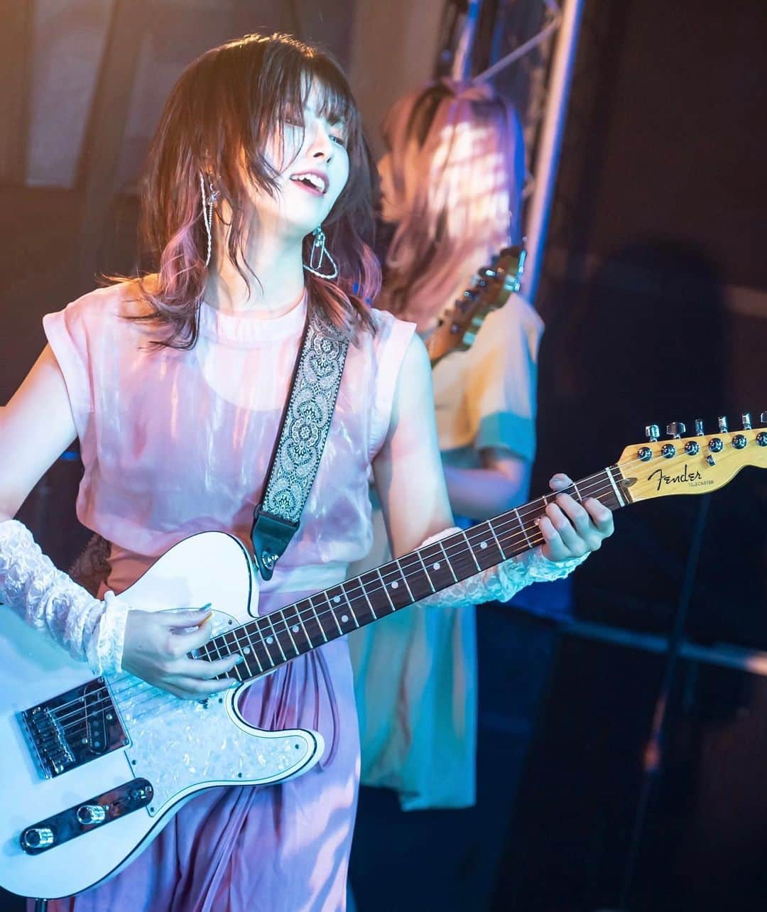 森脇加奈子のインスタグラム：「🫣💞💞💞  Faulieu. Presents " RPG " ep.3 at 下北沢ReG  photo by @okkytree   #Faulieu #band #girlsband  #rock #rockband #musician #show #live #livephotography #photogaphy #vocal #guitarvocal  #guitarist #guitarplayers #guitar #telecaster #Fender #Fenderamerican #japanese #japanesegirl  #tagsforlikes #followme #tfl  #일본 #팔로우미 #粉我」