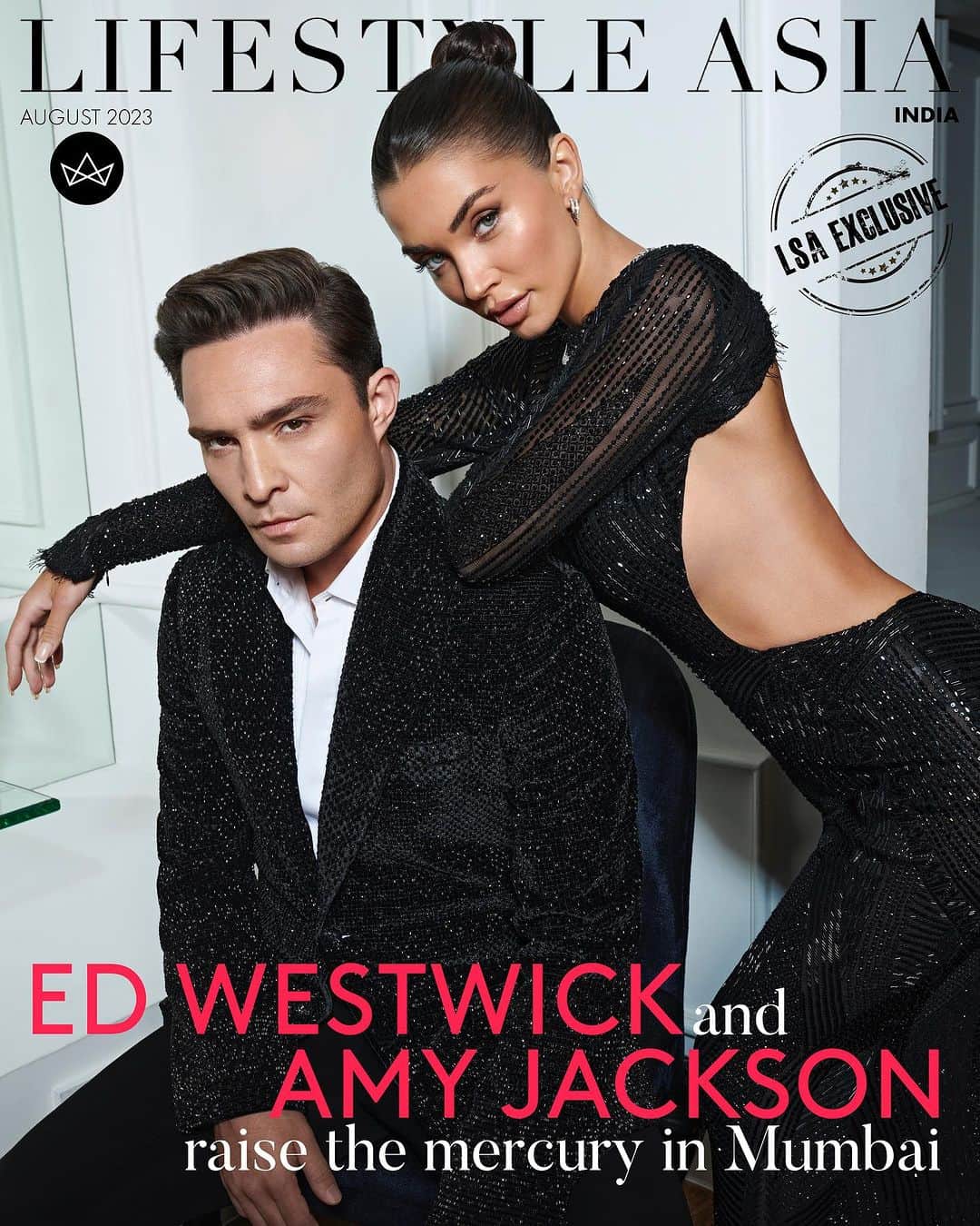 エド・ウェストウィックのインスタグラム：「Just a few days ago, the charismatic duo of Amy Jackson (@iamamyjackson) and Ed Westwick (@edwestwick) lit up Mumbai with their unexpected appearance. From capturing adorable selfies at the iconic Gateway of India to mingling with the vibrant GenZ crowd, they truly became the talk of town. Everywhere you turned, you'd hear people excitedly discussing "Chuck Bass being in the city". Amy's return to the country to film her next project was a treat for her fans, providing them with countless Pinterest-worthy moments. Amidst all the excitement, we spent a day with these two stars, resulting in our August 2023 cover.  Amy is wearing a black evening gown crafted with hand-embroidered black crystals, swarovskis and bugle beads from Manish Malhotra's (@manishmalhotraworld) 2023 couture collection while Ed sports a classic Manish Malhotra black bugle and Swarovski embellished blazer paired with a winged tip collar pleated shirt and slim black pants.  Editor-in-Chief: Rahul Gangwani (@rahulgangs_) Photographer: The House of Pixels (@thehouseofpixels) Stylist and creative director: Mohit Rai (@mohitrai)  Assisted by: Shubhi Kumar (@shubhi.kumar) Amy’s HMU: Mehak Oberoi (@mehakoberoi) Ed’s Makeup: Vishakha Jain (@makeupbyvishakha) Ed’s Hairstyling: Leo from Team Aalim Hakim (@aalimhakim) Interview by Mayukh Majumdar (@mayuxkh) Location: Sofitel BKC (@sofitelmumbaibkc) Artiste Management: Viniyard Films (@viniyardfilms) - Jubin Rajesh Desai (@jubinrajeshdesai), Deepa Doshi (@doshideepa) Shoot produced by: Analita Seth (@analitaseth) Jewellery on Amy: Bulgari (@bulgari)   #EdWestwick #AmyJackson #LSAIndiaCover #LifestyleAsiaIndiaCover」