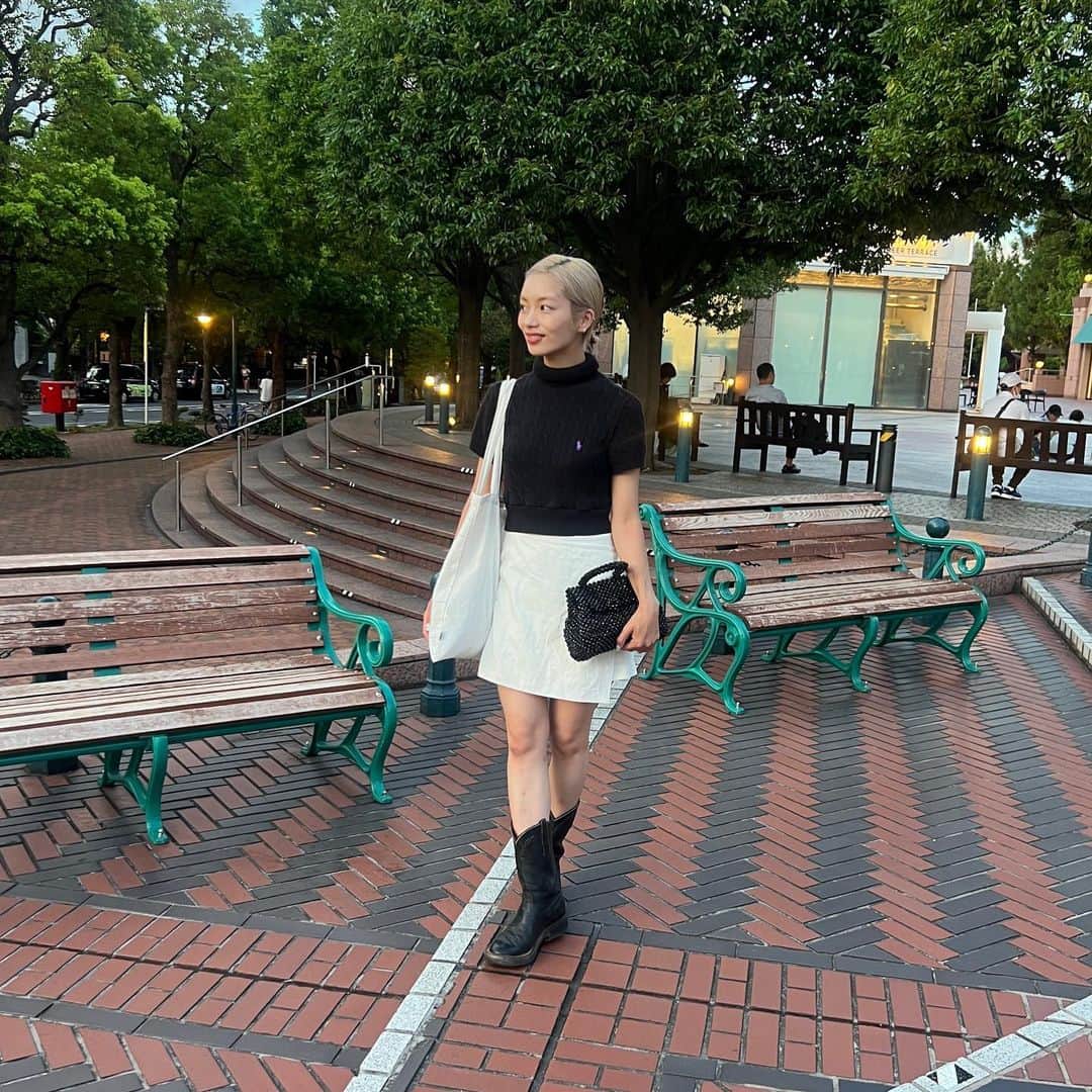 矢部ユウナのインスタグラム：「今日のコーデ好評で嬉しい🎀🤲🏻⭐︎」