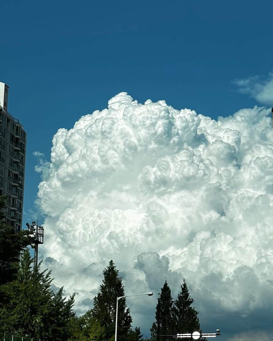 ジンジンのインスタグラム：「너무 덥지만 예쁜 뭉게 구름☁️」