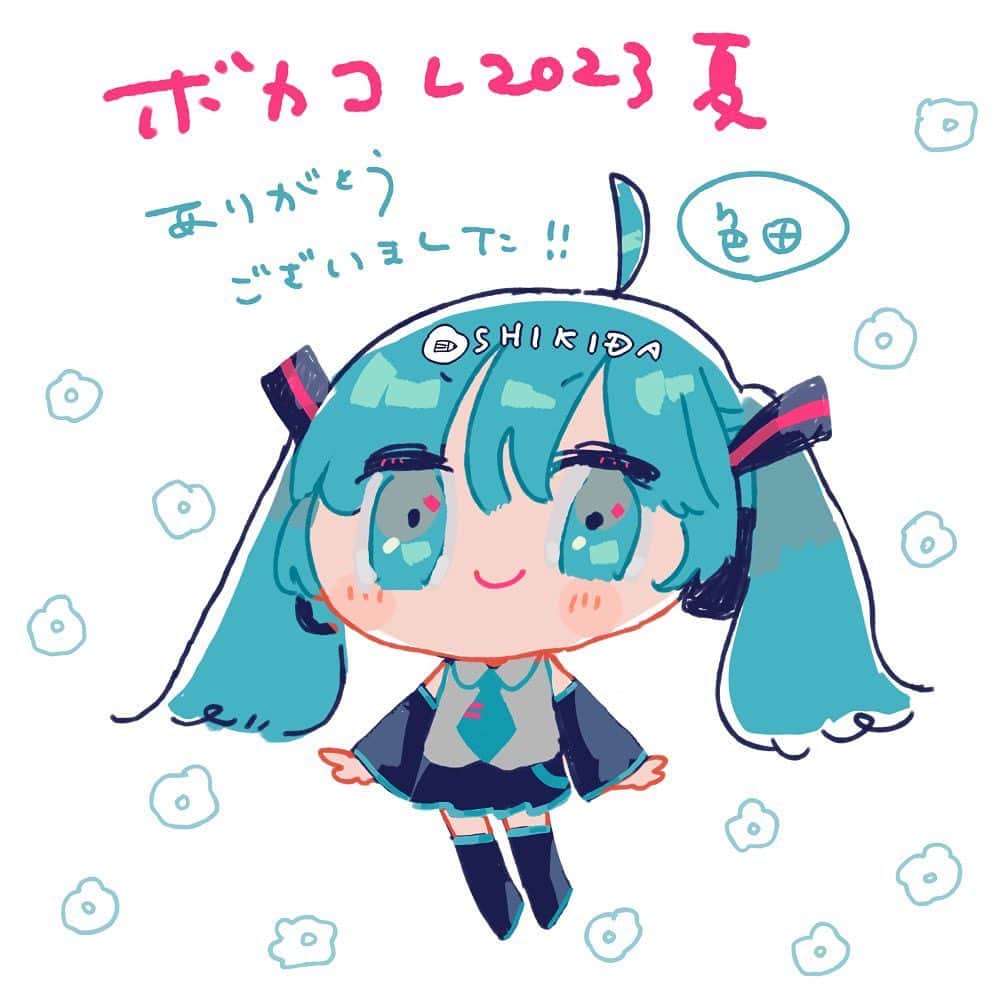 色田のインスタグラム：「#ボカコレ2023夏  たくさんのボカロ曲に触れられる最高のイベントでした！ イベント期間が終わってもニコニコ動画等で聴きまくれるなんて最高of最高すぎる！  ありがとうございました！ 次のボカコレも楽しみですね！  #初音ミク   #illustration #art #イラスト #イラストレーター #イラストレーション #いらすとぐらむ」