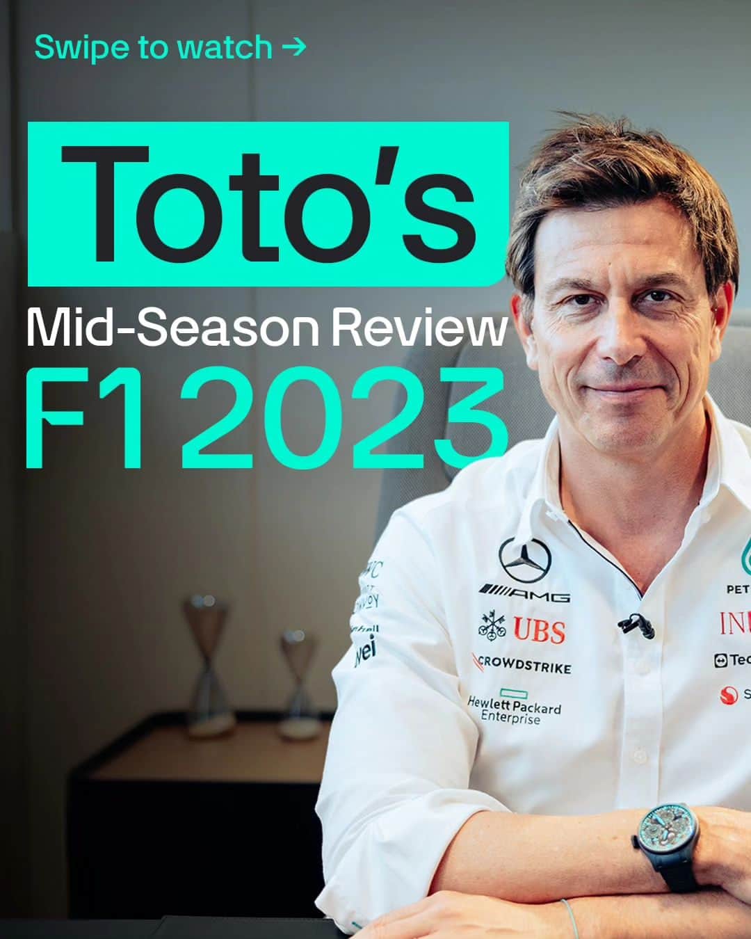 MERCEDES AMG PETRONASさんのインスタグラム写真 - (MERCEDES AMG PETRONASInstagram)「Catching up with the Boss. 👏 Toto talks through the highs and lows of our 2023 @F1 season so far. 👀  Hit the link in bio for the full mid-season review. 🔗」8月7日 23時59分 - mercedesamgf1