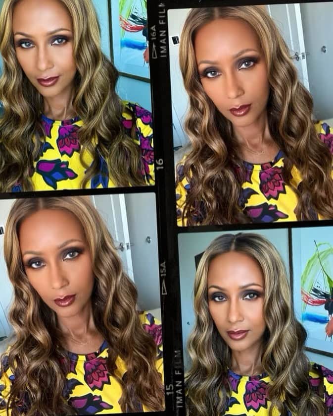 イマン・アブドゥルマジドのインスタグラム：「Blooming in @imanglobalchic!   Head to @imanglobalchic for all color ways!  Exclusively @hsn & HSN.com! Link in bio!  #IMANGlobalChic #IMANsummer」