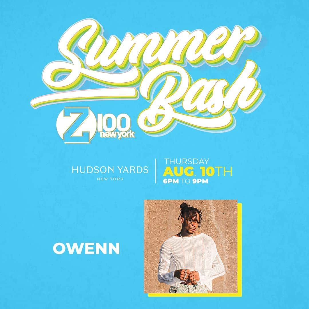 クリス・オドネルのインスタグラム：「what’s up New Yorkkkk !! I’m performing at #Z100SummerBash this Thursday at @hudsonyardsnyc !! and even better… the show is FREE! come check it out and bring ya friends and fam 🌹🌹  Find all the info at z100.com/summerbash #z100summerbash #owennmusic」