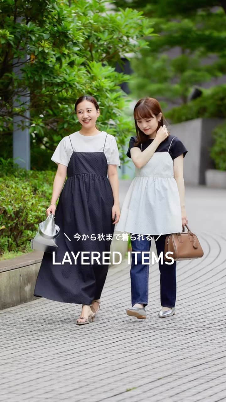 のインスタグラム：「今すぐ着られて、秋まで長く使える使えるレイヤードアイテムをご紹介✨  ポコポコとした表面感のある素材と華奢なストラップがポイントのキャミワンピースとキャミトップが登場！ スタッフ2名が夏のお出かけにぴったりな、大人カジュアルコーデで着こなしてみました👒  【STAFF YAMAGUCHI】 @misaki_ymgh  身長：156cm ▪︎ナイロン タフタ キャミソール ワンピース ¥13,200(税込) No.36261053128 ☆ふんわりボリューム感のあるシルエットが印象的なキャミワンピース  【STAFF：SAKAI】 @glr_arb_  身長：155cm ▪︎ナイロン タフタ キャミソール ¥9,900(税込) No.36161051974 ☆レイヤードで着回し自由！メリハリシルエットのキャミソール    #greenlabelrelaxing  #グリーンレーベルリラクシング   #キャミワンピ #キャミワンピース #キャミソール #キャミ #バックシャン #キャミトップス #モノトーン #モノトーンコーデ #サマーブラック #大人カジュアルコーデ #大人カジュアルコーデきれいめコーデ #大人カジュアルスタイル #秋服コーデ #大人フェミニン #大人フェミニンコーデ #フェミニンカジュアル #フェミニントップス」