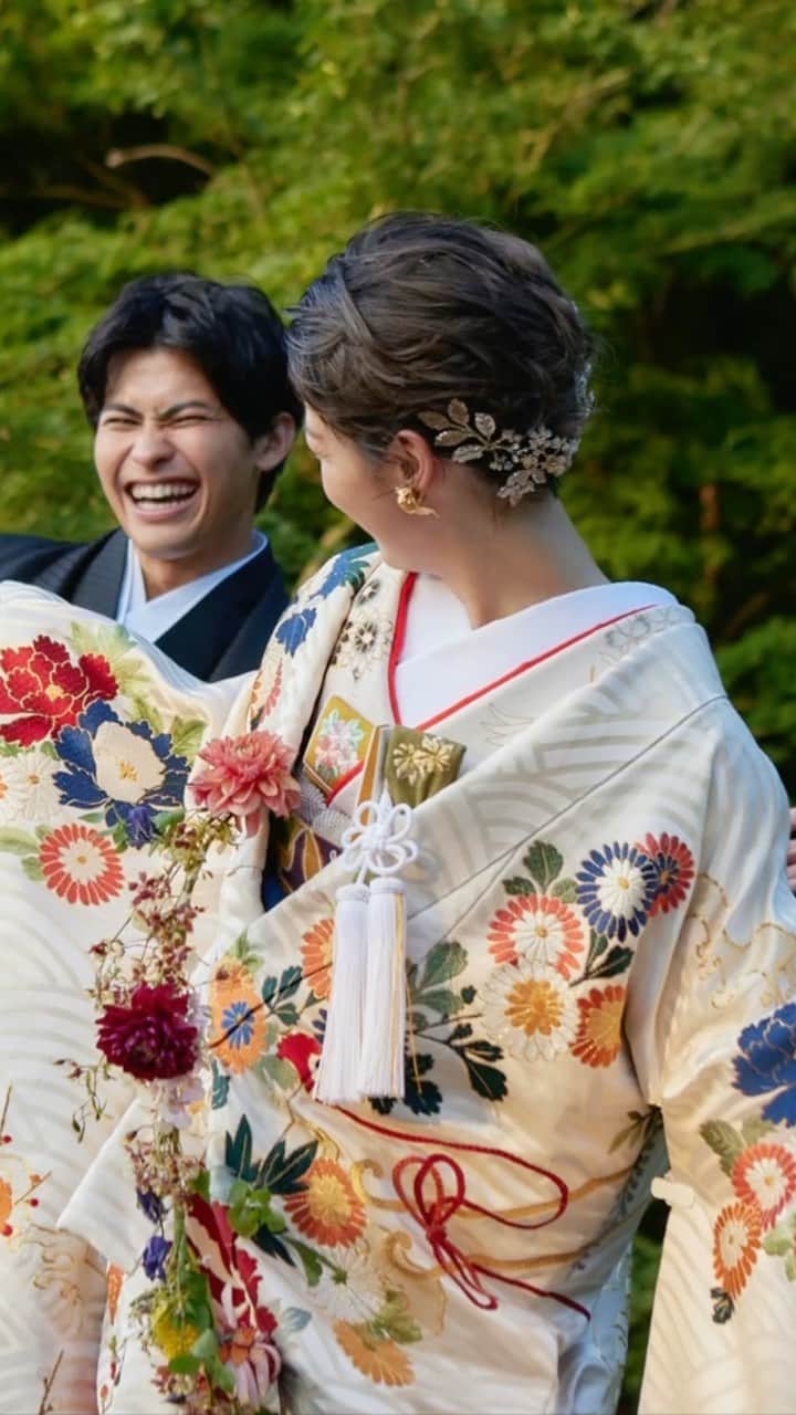 のインスタグラム：「和装スタイリング→ @tokugawaen_wedding  . . . kimono @mariaferia_nagoya  h&m @ru0711  accessories @juno_ebisu  bouquet @minietmaxi  @ace_ichinomiya  #和装 #和装ヘア #和装スタイリング #花嫁ヘア #名古屋花嫁」