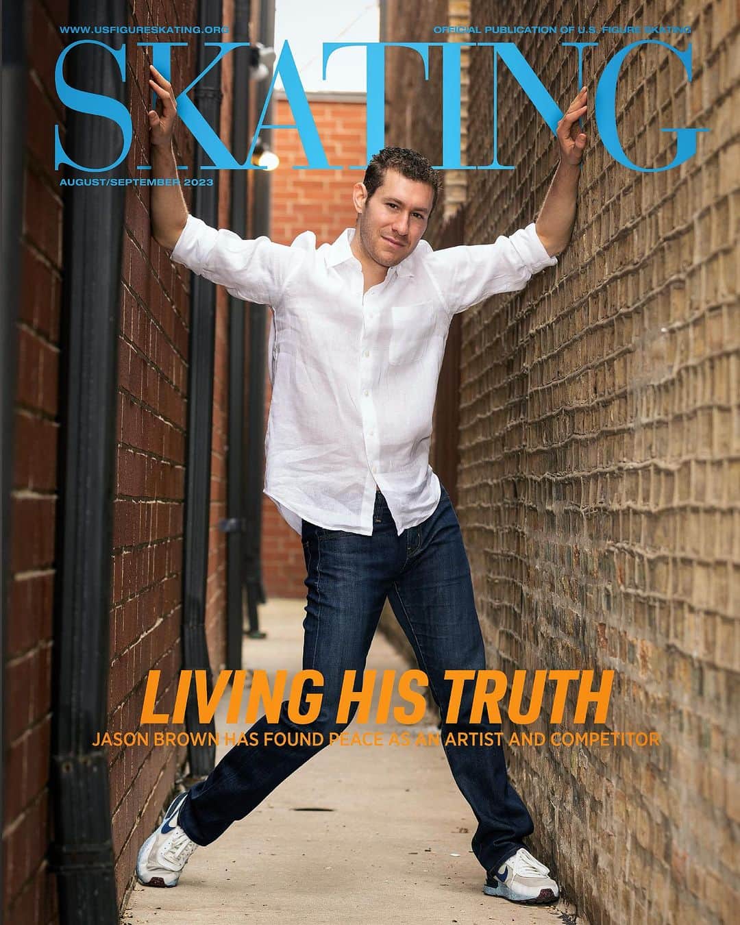 ジェイソン・ブラウンのインスタグラム：「Aug/Sep 2023 SKATING Magazine 💙⛸️  @usfigureskating #skatingmagazine  #figureskating #august #september #magazine #skating #iceskating   📸: @mheaneyphoto」