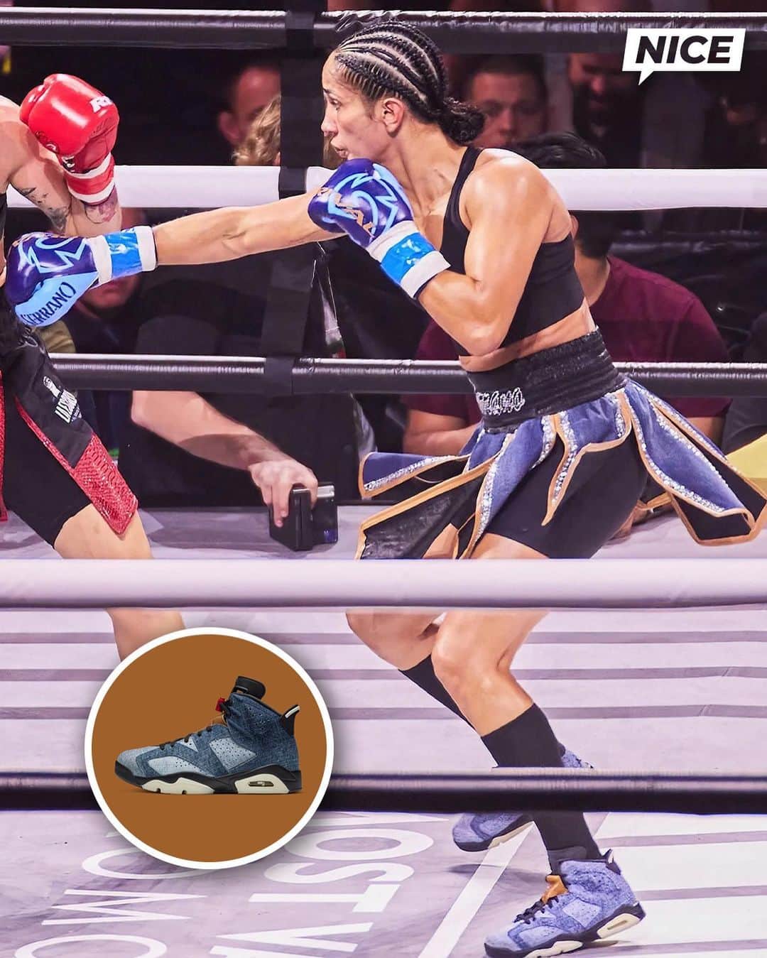 Nice Kicksさんのインスタグラム写真 - (Nice KicksInstagram)「@serranosisters is now our favorite boxer and automatically the GOAT 🤷🔥🐐」8月8日 8時14分 - nicekicks