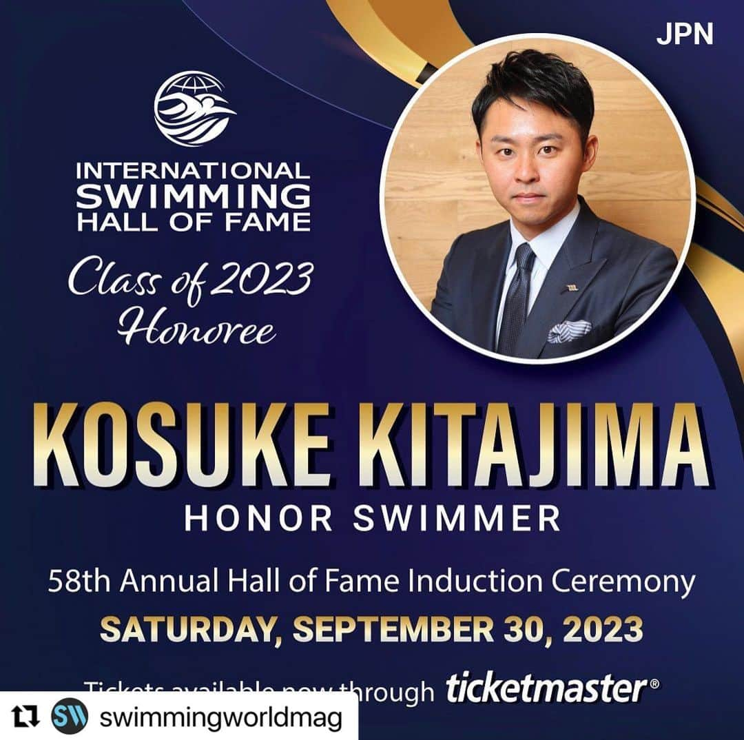 北島康介さんのインスタグラム写真 - (北島康介Instagram)「@swimmingworldmag  ・・・ Come mingle and network with aquatic sports legends at the 58th Annual Hall of Fame Induction Ceremony. Limited VIP Tickets are available that include an exclusive cocktail reception:   Saturday, September 30, 2023 The Parker 707 Northeast 8th Street, Fort Lauderdale, FL 33304 VIP Cocktail Reception: 5:00pm General Admission: 6:00pm Ceremony: 6:30pm #ISHOFHONORS」8月8日 9時11分 - kosuke5890