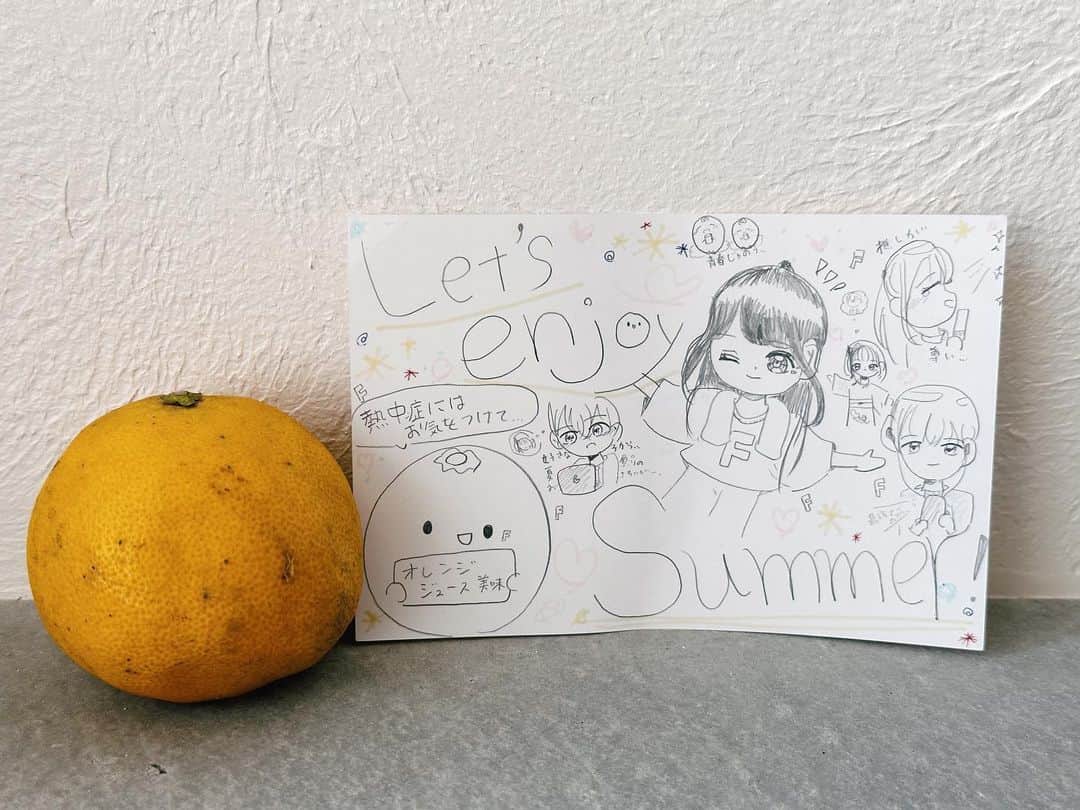金澤ダイスケのインスタグラム：「画伯の画力が上がりまくりで✍️🎨  オレンジおかわりで送ってもらった🍊」