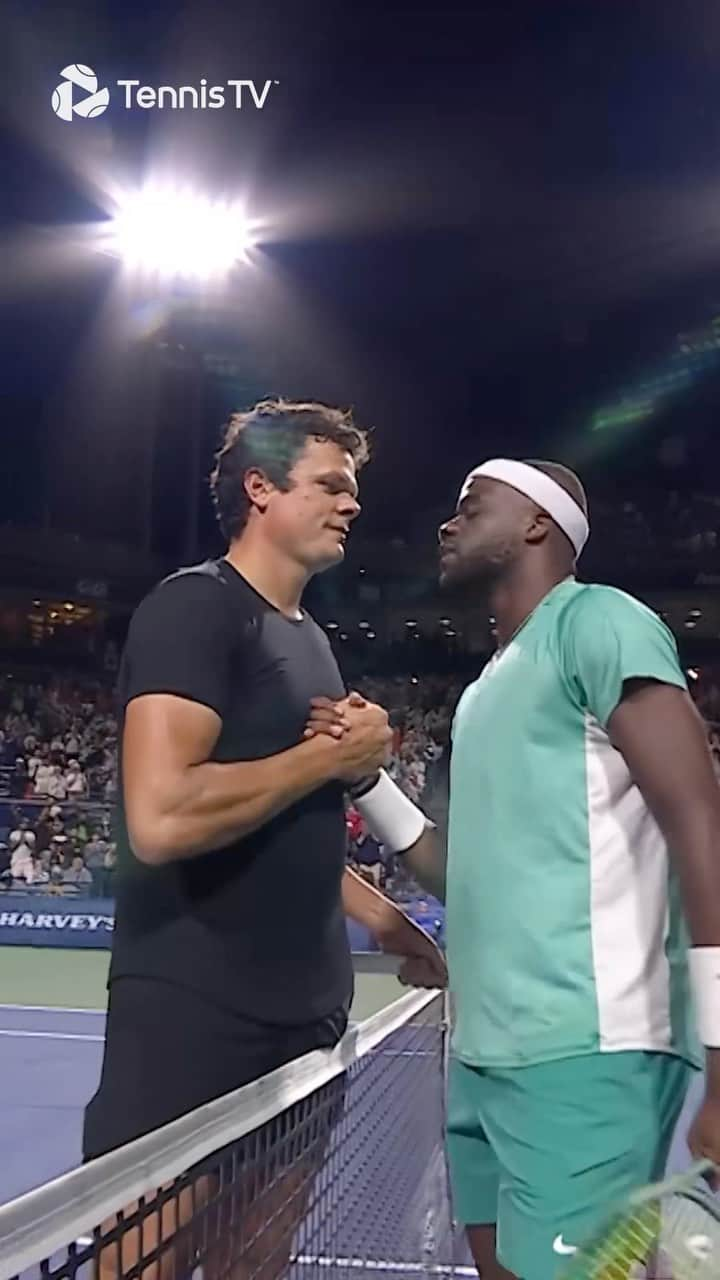 ミロシュ・ラオニッチのインスタグラム：「JUST. LIKE. THAT. 💥 @mraonic rolls back the years by stunning Tiafoe! . #tennis #tennistv #atptour #raonic #nbo23」