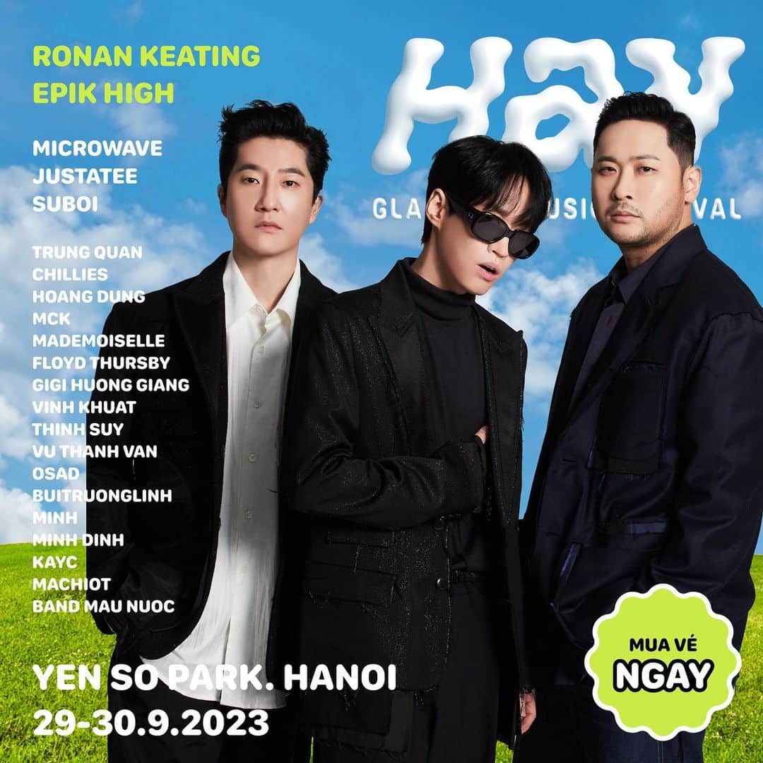 DJトゥーカッツ のインスタグラム：「HANOI, are you ready???? 30.09.2023 at @hay.fest! 🎫 Grab your ticket at http://hayfest.vn  #HAYFEST #HAYGLAMPINGMUSICFESTIVAL #TheBROS #HAYFEST23  High Skool, chúng tôi tới đây! 🛫✨❤️」