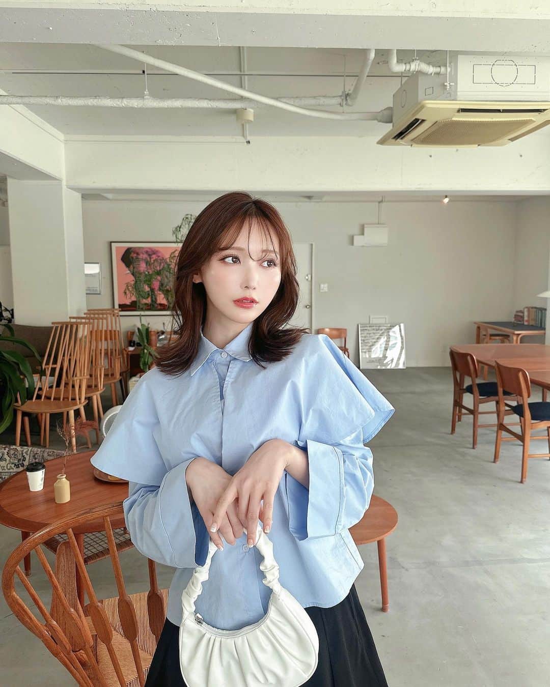 菅野結以のインスタグラム：「today's shooting 💙💗💜 ⁡ いろとりどりのおようふく 何色派？🌈 #dazy #shooting #shein」