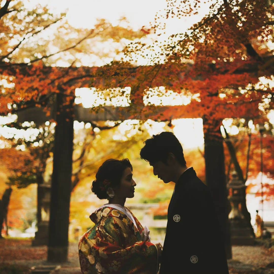 和婚スタイルのインスタグラム：「和装挙式の人気シーズン【秋】🍁  . 神社のご予約も、土日は大変埋まりやすくなっております！ ご予約はお早めに✨  . 秋挙式のご相談、ぜひお近くの店舗へお越しくださいませ。  . 【日本の美しい結婚式を紡ぐ】 @wakonstyle  −−−−−−−−−−−−−−− #和婚スタイル  #和婚スタイル花嫁 #神社  #神前式 #仏前式 #秋挙式 #2023秋婚 #2023冬婚  #花嫁  #新郎 #ウェディング #結婚式  #和装 #着物  #結婚式コーデ  #和装婚  #前撮り  #和装前撮り #神社挙式 #白無垢 #色打掛 #引振袖」