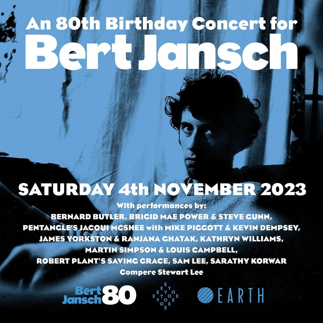 ロバート・プラントさんのインスタグラム写真 - (ロバート・プラントInstagram)「An 80th Birthday Concert for Bert Jansch. Celebrating the enduring legacy of Bert Jansch. With Robert Plant's Saving Grace, Martin Simpson, Jacqui McShee, Bernard Butler, Kathryn Williams, Sam Lee and more. Saturday 4th November at Royal Festival Hall, Southbank Centre. Tickets on sale at https://www.southbankcentre.co.uk/whats-on/gigs/80th-birthday-concert-bert-jansch」8月9日 0時04分 - robertplantofficial