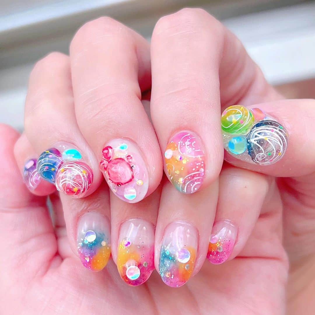 なかやまちえこさんのインスタグラム写真 - (なかやまちえこInstagram)「夏祭りネイル🎐⠀ ⠀ @kimacat_betty @pregel.jp #nail #nails #nailart #ネイル #美甲 #ネイルアート  #japanesenailart #manucure #japanesenails #manicurist #gelnails #أظافر #네일아트 #미용  #เพ้นท์เล็บ #artedeuñas #เพ้นท์เล็บเจล #ジェルネイルデザイン #ネイルデザイン #nagelkunst #サマーネイル #summernails #夏ネイル #夏コーデ #ヨーヨーネイル #夏祭りネイル」8月9日 0時07分 - chiekonakayama