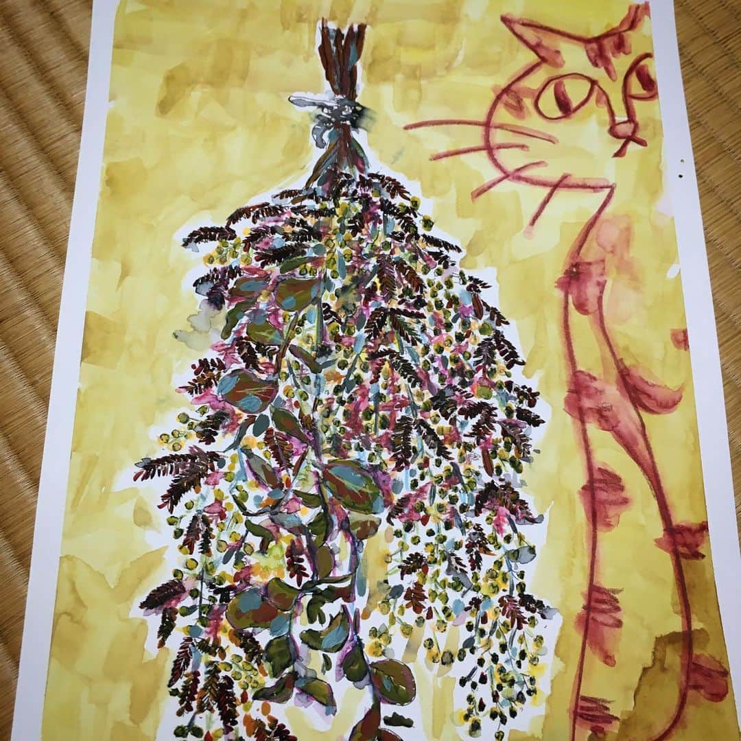 ナガイケジョーさんのインスタグラム写真 - (ナガイケジョーInstagram)「猫の日を逃したっぽい。  #8月8日 #世界猫の日 #アクリルガッシュ #水彩色鉛筆」8月9日 0時22分 - joenagaike
