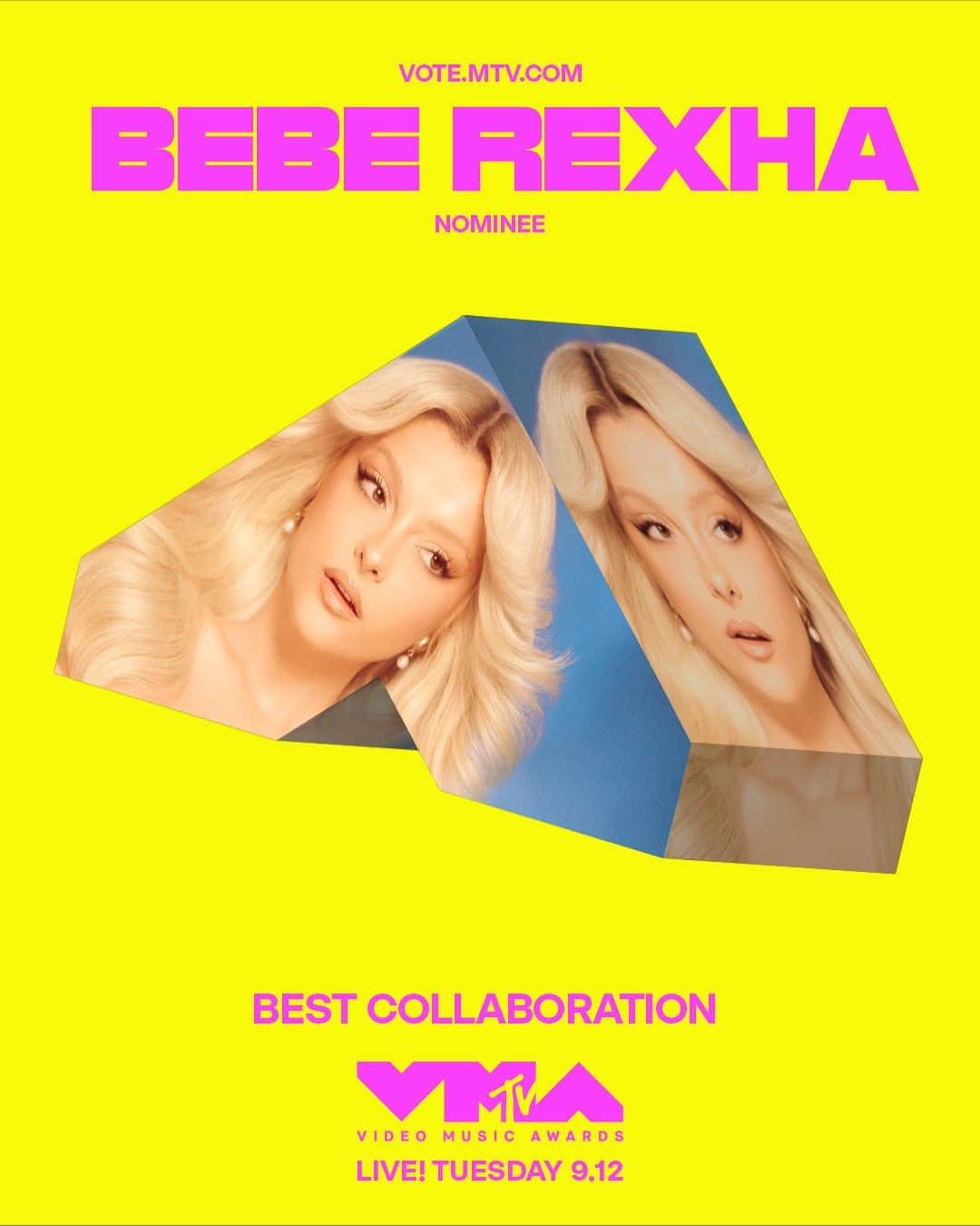 Bebe Rexhaのインスタグラム：「VMA Nomination for Best Collaboration!!!! @davidguetta woohooooo 💙💙💙💙💙 swipe for more photos」