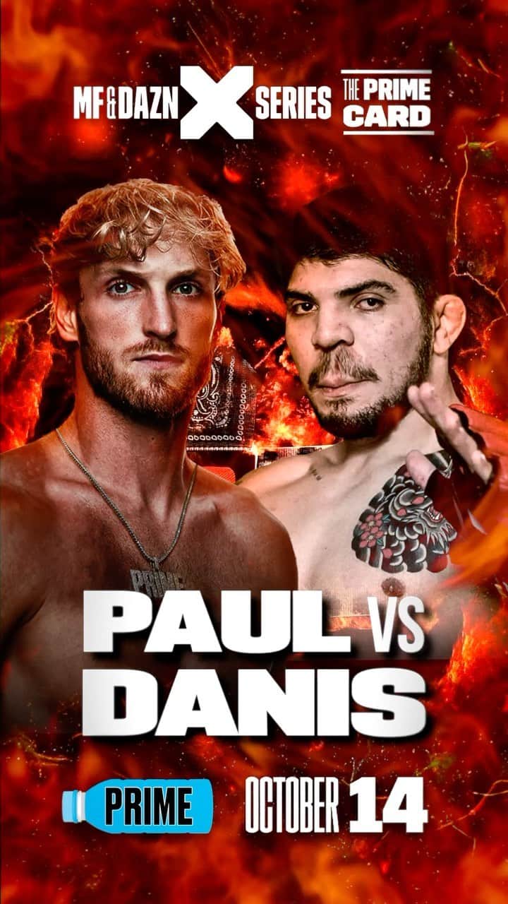 ローガン・ポールのインスタグラム：「Oct 14 can’t wait to see what a “real fighter” feels like 😍 @drinkprime」