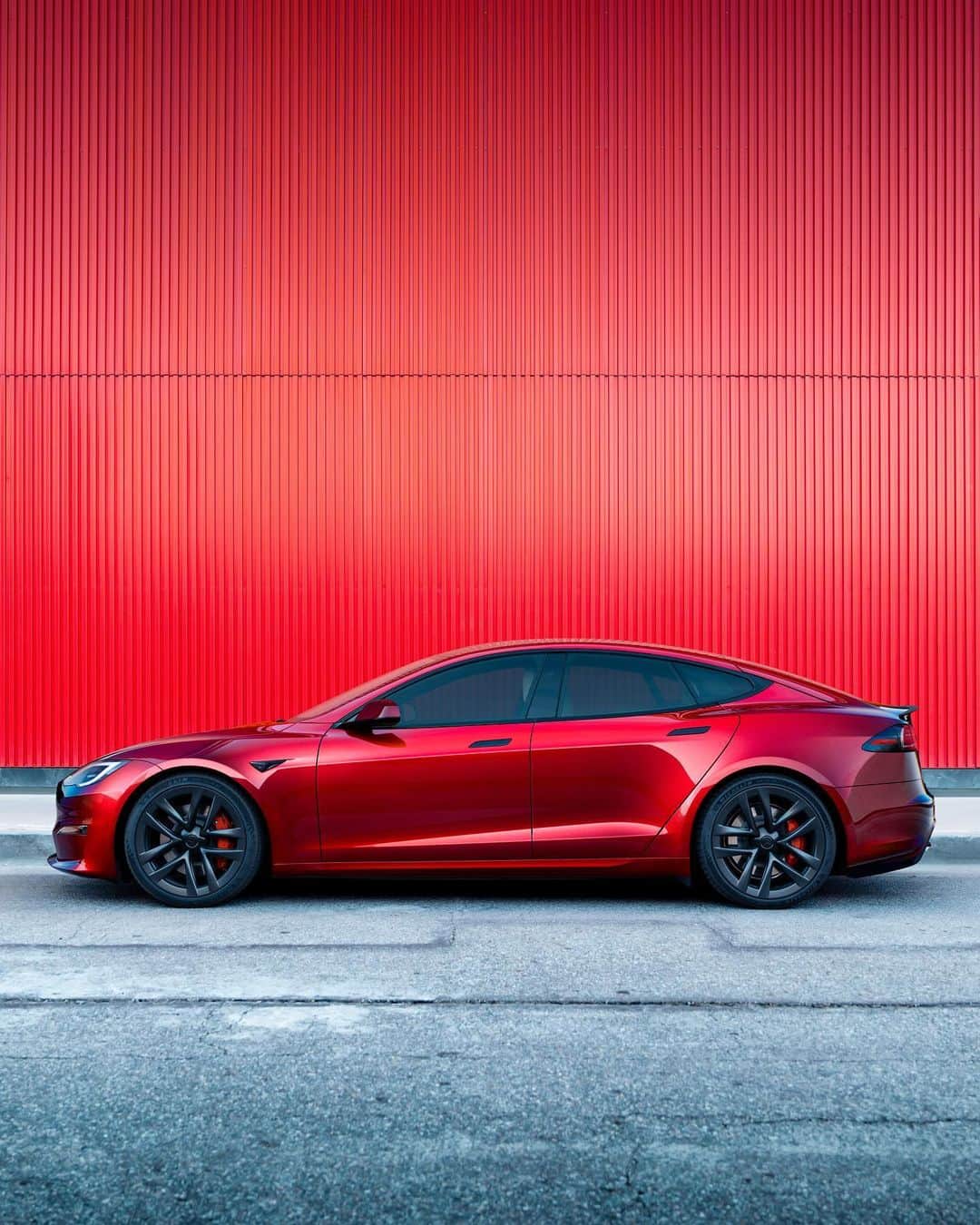 Teslaのインスタグラム：「Because red makes it go faster」