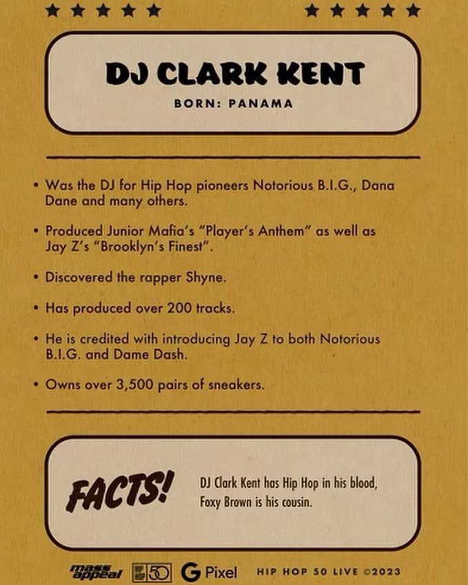 DJ Clark Kentさんのインスタグラム写真 - (DJ Clark KentInstagram)「#Ad It’s going down August 11 at the Yankee Stadium. We do this for the culture. Grab you tickets asap. Witness Hip Hop history.   #HipHop50  @googlepixel_US @hiphop50 @massappeal」8月9日 7時00分 - djclarkkent