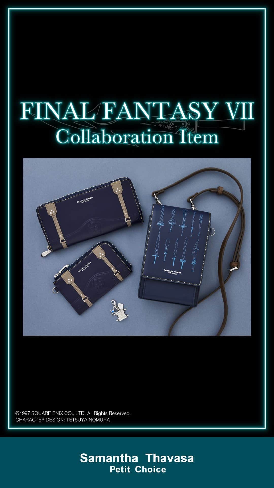 サマンサタバサのインスタグラム：「. 明日より店頭発売！ 「FINAL FANTASY VII」コラボレーションアイテムをご紹介⚔️」