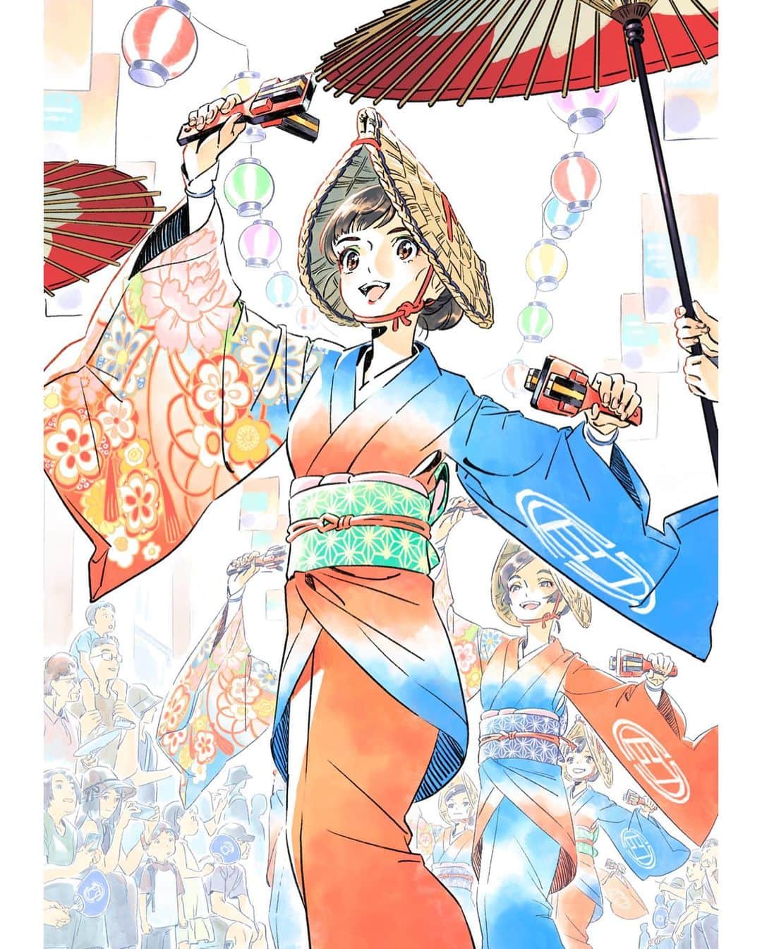 刈谷仁美のインスタグラム：「四国銀行のよさこいイラスト描いてます！！ 私はよさこい行けないのですが、見かけたらよろしくです！  #illustration #drawing」