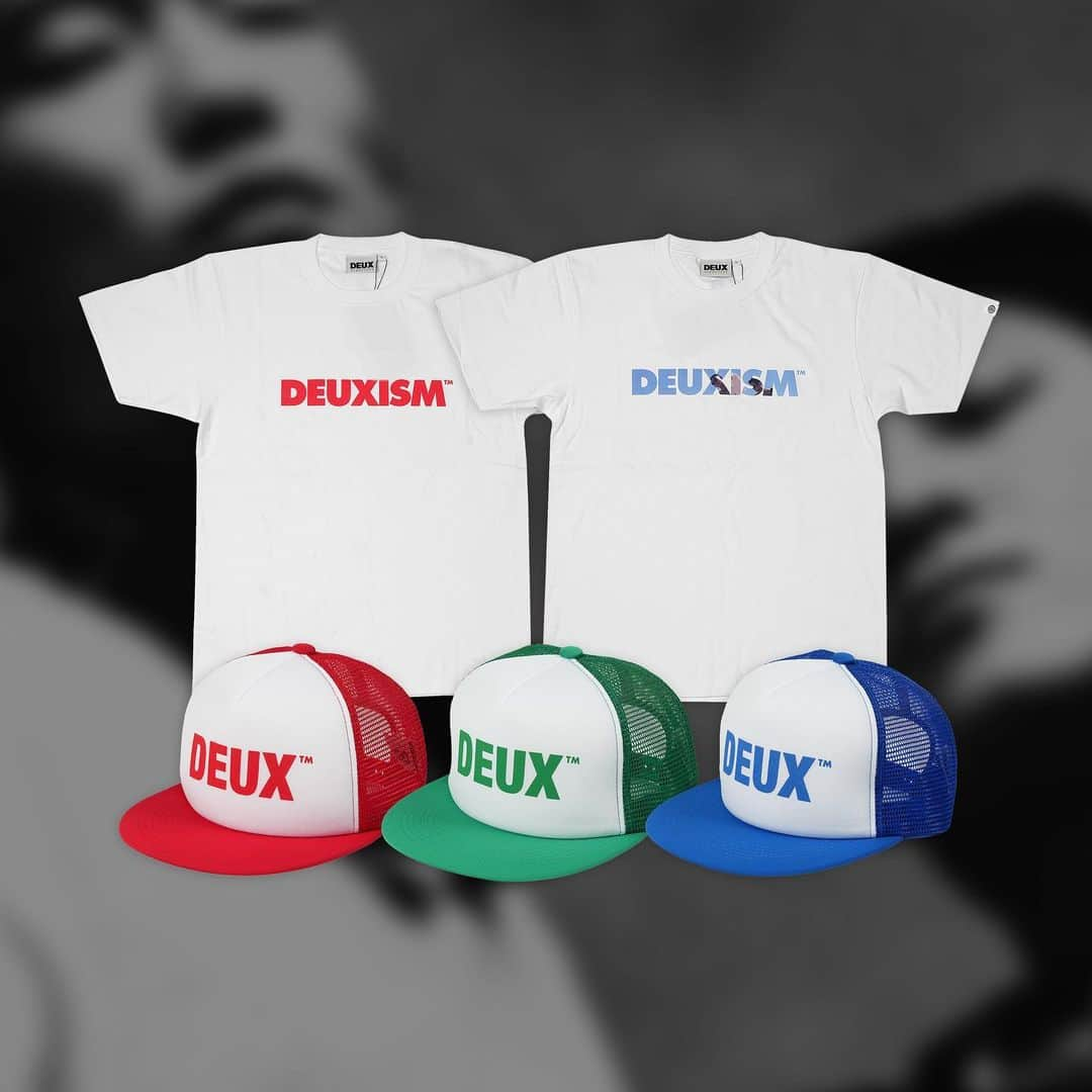 イ・ヒョンドのインスタグラム：「[DEUX 2023 SUMMER Edition]  - DEUXISM LOGO TEE 2종 - DEUX LOGO TRUCKER HAT 3종  구매링크  https://www.deuxofficial.com/shop/kr  8/10 (목) 11AM  #듀스 #deuxism #deuxofficial」