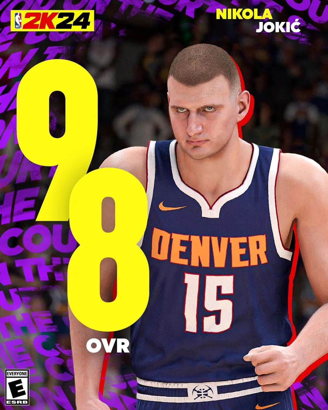 ニコラ・ヨキッチのインスタグラム：「Joker is the highest rated player in the NBA 2K24. 🃏 📷 @bleacherreport  . . . #jokic #jokicnikola #joker #nikola #nikolajokic #denver #nuggets #denvernuggets #colorado #nba #basketball #serbia #usa #srbija #sombor #belgrade #beograd #mvp」