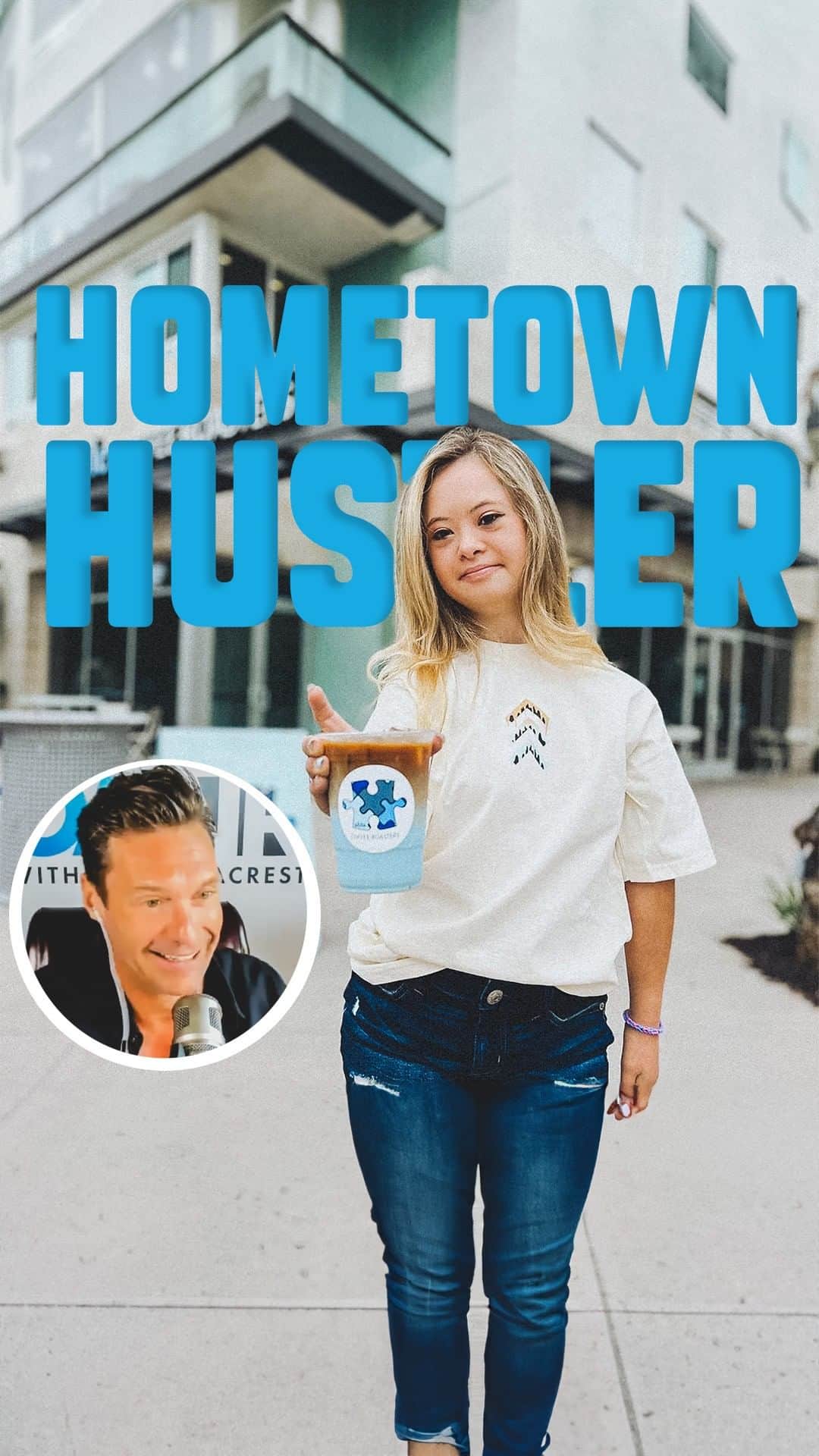 ライアン・シークレストのインスタグラム：「I love our “Hometown Hustler” segment from @onairwithryan because it celebrates impressive entrepreneurs who’ve pursued a dream, a passion, and made it work. And Able Coffee Roasters is one of our Hometown Hustlers who have an incredible mission and serves one of the things I cherish most in life: coffee」