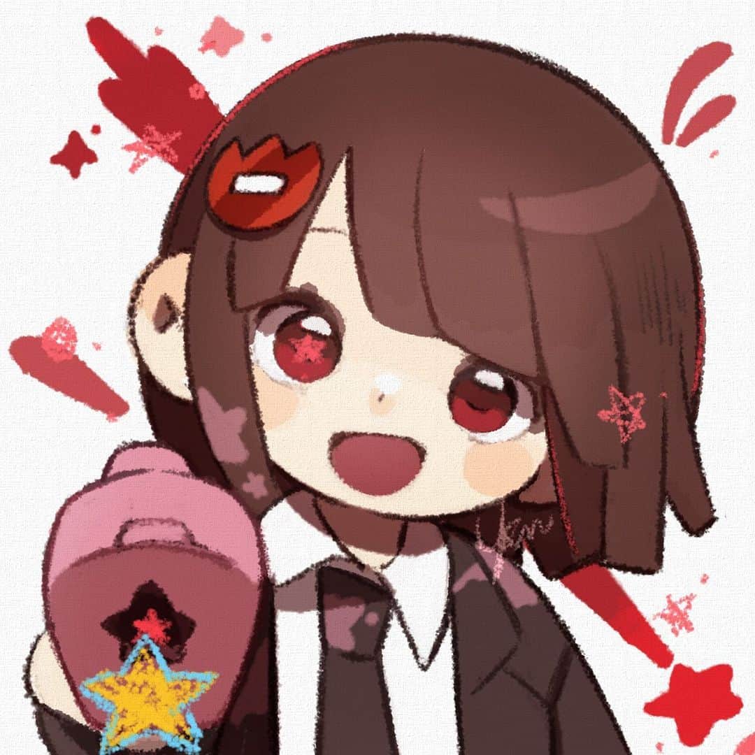 ユキノシュガーのインスタグラム：「#drawing#illustration#original#originalcharacter#originalart#girl#red#star」