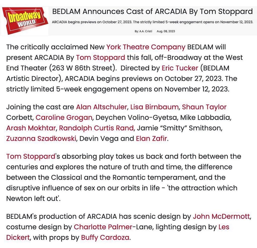 ズザンナ・シャコフスキーのインスタグラム：「Coming this fall. #ArcadiaBedlam @bedlambedlambedlam」