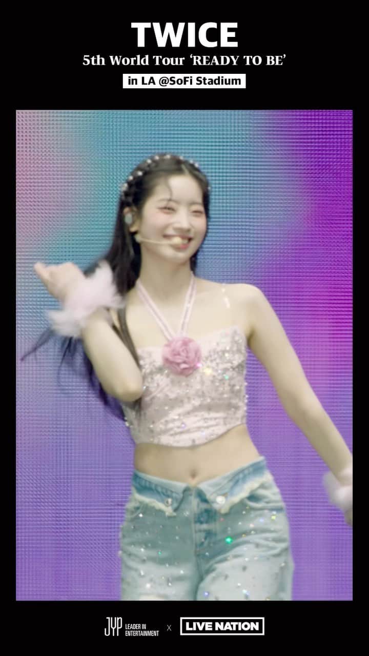 TWICEのインスタグラム：「✨Throwback to our memories at SoFi Stadium (3) ✨  Can't believe it has been almost 2 months since we performed at SoFi Stadium! Performing at SoFi Stadium in Los Angeles was truly historic, precious, and special to us! We still remember all the cheering, singing, and dancing we shared with our ONCE from all the cities we visited during the tour🍭   We always appreciate your love and support💗 Miss you all and see you in September!  #TWICE #트와이스 #READYTOBE #TWICE_5TH_WORLD_TOUR  #SoFiStadium #Throwback」