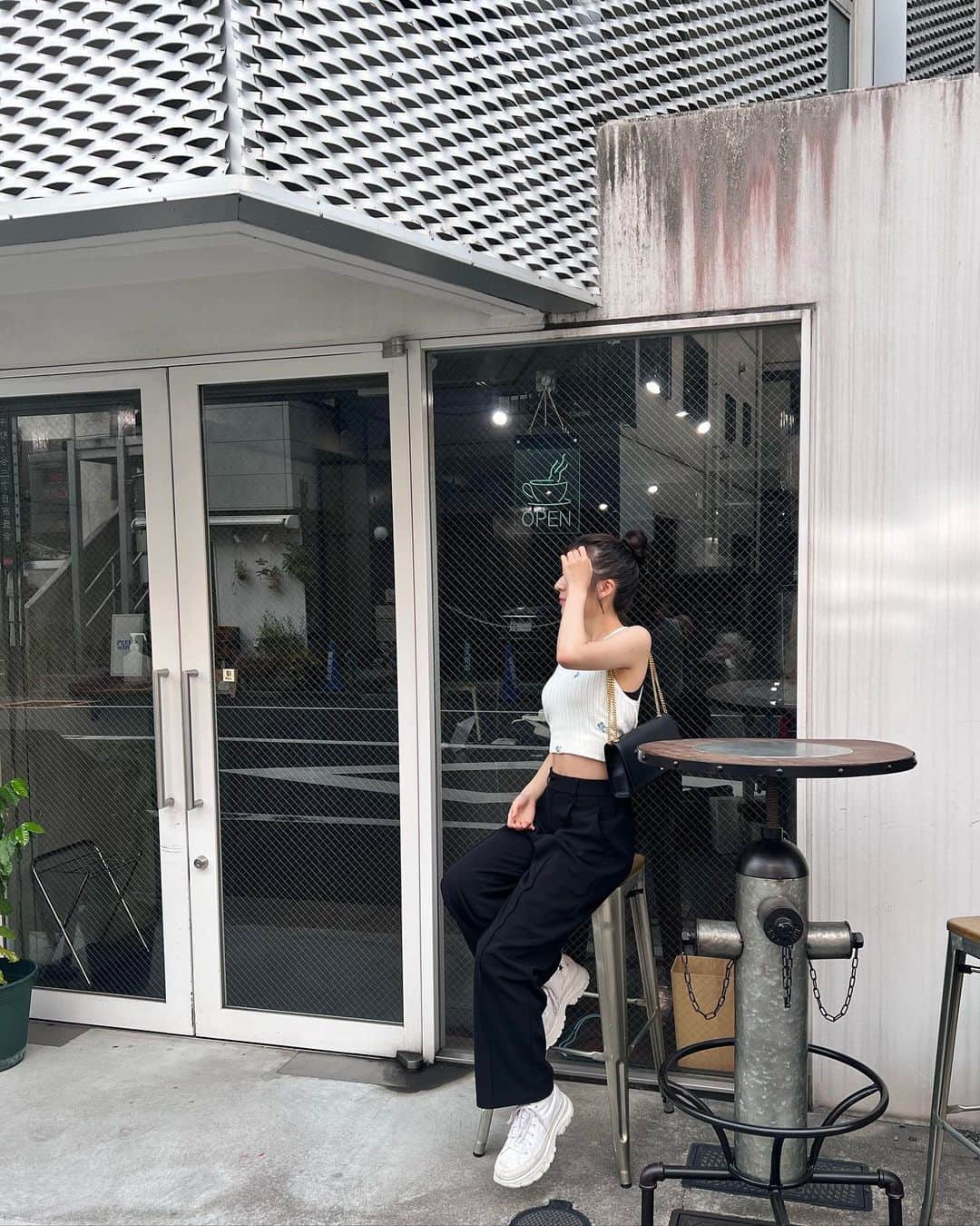 雨宮凜々子のインスタグラム：「こんなに美味しいカフェ初めてかも！ってぐらい美味しかった😋  この夏気付けばずっとお腹出てるな笑笑  #北参道カフェ #北参道グルメ #ootd #夏コーデ」
