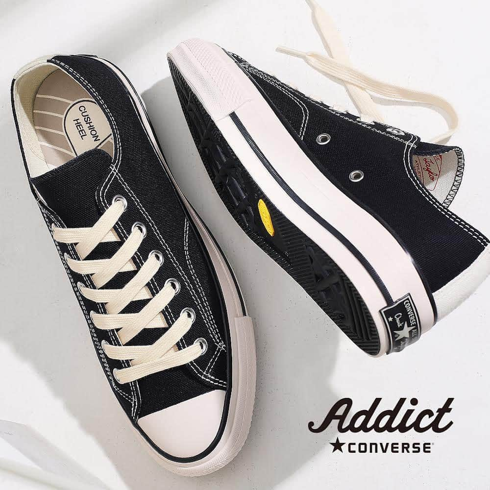 DRESSTERIOR_MEN_ドレステリアのインスタグラム：「【8.10(Thu) 販売開始】  CONVERSE ADDICT／CHUCK TAYLORをベースにしたニューカラー。 アッパーには従来アディクトで使用している国産シャトル織機で織られたダックキャンバスを採用。 カカト紐は「CONVERSE CHUCK TAYLOR CLOTHING」のタグにちなんで生成り素材を採用。 タン裏とライニングはナチュラル、シューレースはネイビーでセットアップとの相性が良く、スタイリングの幅も広がるアイテム。 ナチュラルのスペアシューレースが付属しております。  ■CONVERSE ADDICT（コンバース アディクト） ADDICT（＝依存する／中毒）が意味する通り、ファッションコンシャスな人たちを魅了するCONVERSE究極のシューズラインです。  CONVERSE ADDICT CHUCK TAYLOR CANVAS OX ¥20,900(税込)  DRESSTERIOR 取り扱い店舗 ------------------------ 公式通販サイト 博多アミュプラザ店 京都BAL店 名古屋ラシック店 札幌ステラプレイス店 仙台エスパル店  #CONVERSEADDICT #コンバース #コンバースアディクト #メンズスニーカー #dressterior #ドレステリア ⁡  ------------------------------------------- ▪️dressteriorオフィシャルアカウント @dressterior_official  ▪️メンズ用アカウント @dressterior_men  ▪️ショッププレスアカウント @dressterior_shoppress」