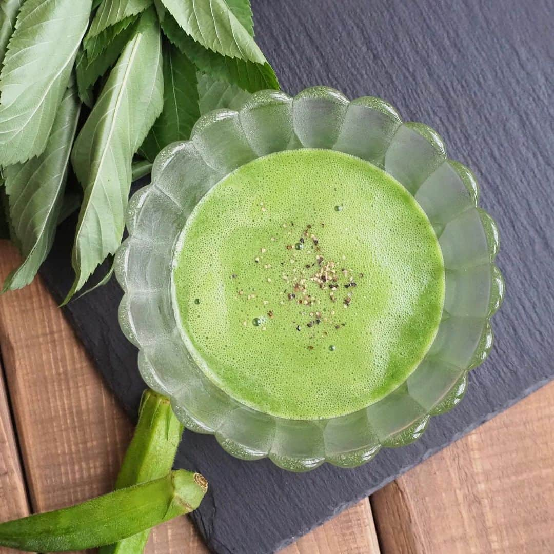 Vitamix Japanさんのインスタグラム写真 - (Vitamix JapanInstagram)「グリーン冷製スープ 整腸作用があるとされるお野菜を使った冷製スープです。食用がない時でもさっぱりと飲めるので、夏バテ予防にもおすすめです。  材料(4人分) オクラ　8本　60g モロヘイヤ　80g 白だし　大さじ2 水　200ml 氷　160g  作り方 01. オクラとモロヘイヤは火が通るまで予め茹でて粗熱が取れるまで冷まします。 02.全ての材料をコンテナに入れ、蓋をします。スムージーのプログラムモードをスタート。又は、プログラムモードを使わない場合は、速度１を選択しスタート。徐々に最高速度まで上げ、滑らかになるまで（約1分）攪拌します。  *********** @vitamix_instructor_takahashi #vitamix_japan #vitamix #バイタミックス #ブレンダー #ジューサー #おうち時間 #おうちカフェ #料理 #レシピ #時短レシピ #簡単レシピ #おかず #焼き菓子 #スムージー #アイスクリーム #ポタージュスープ #チョッピング #パン #離乳食 #ミキサー #オクラ #モロヘイヤ #冷製スープ」8月9日 20時23分 - vitamix_japan