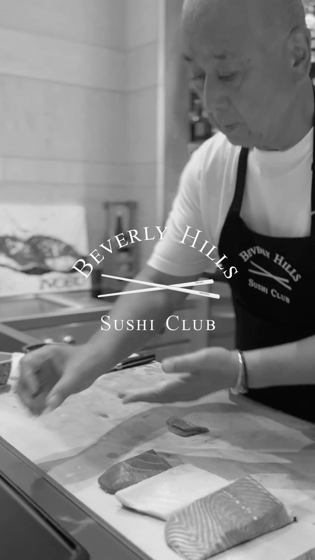 松久信幸のインスタグラム：「Making Sushi in Beverly Hills..  The Beverly Hills @sushiclub Collection is coming back, and will be available Friday 8.11.23 @ 8 am PT.」