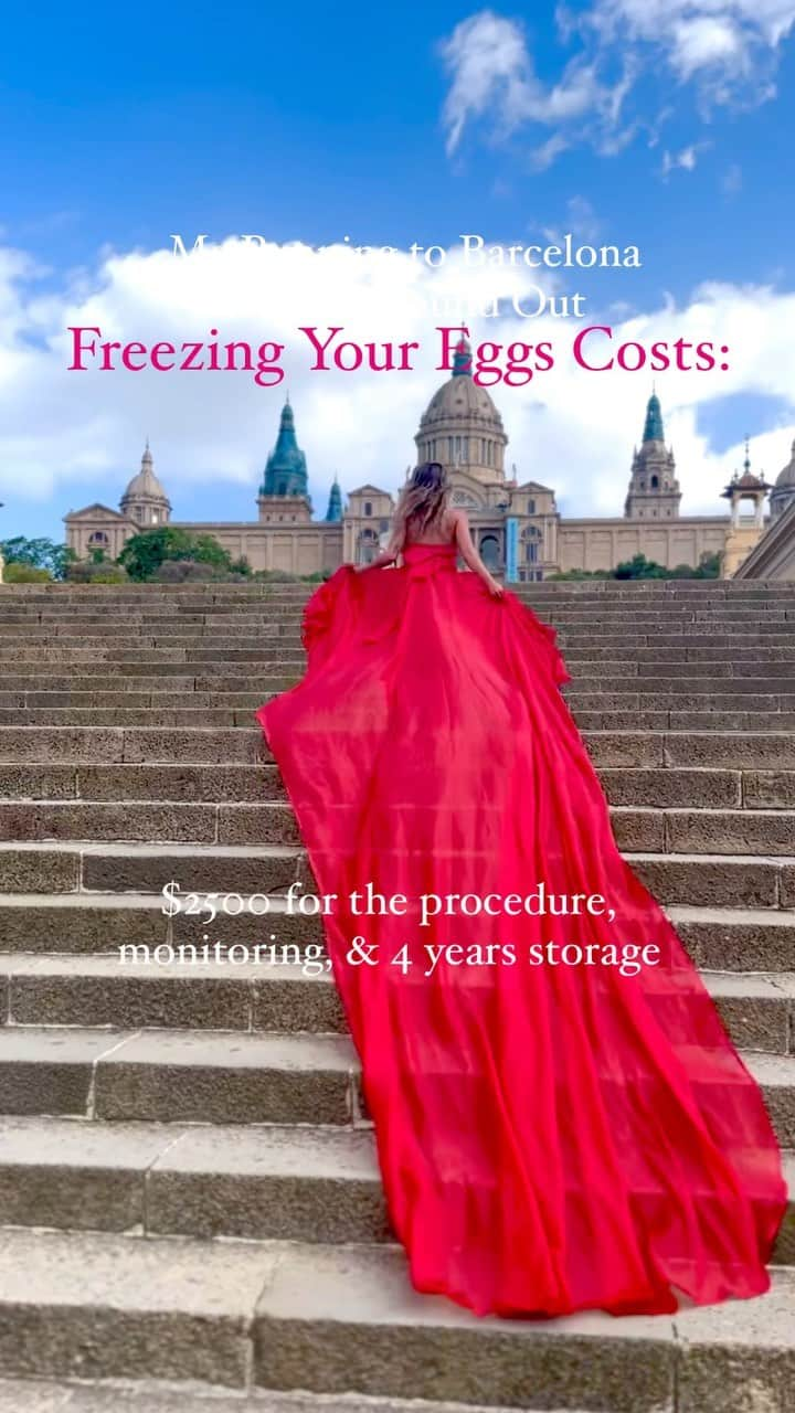 アリサ・ラモスのインスタグラム：「Can relate to everyone saying they had no idea it was so affordable to do fertility treatments in Barcelona! If I knew, I would have frozen my eggs many years ago!  I was inspired to look into it after a year in a relationship where a baby was constantly requested out of me (with no care about my epic, intense, and extremely busy travel/work schedule for the next couple years or forever) and I actually researched Barcelona first since I consider it a second home, and know a few women who have done it here.  I am still shocked at how affordable it was compared to USA and I hope more women see this, because I can’t imagine how many aren’t able to do this due to costs! So please share the good news!  Here’s a breakdown of my current costs so far VS costs in USA **WITHOUT insurance!! (BTW my retrieval is TOMORROW, wish me luck!!!)  $2500: Full procedure including 3 ultrasounds, 3 hormone blood works (monitoring), constant communication with nurses and doctors, anesthesia and OR fees, retrieval, freezing process, and 4 years of storage. *drops the mic* (in USA it starts at around $12k for this)  $1000 for the hormone medications (around $4k in USA)  $800 for mandatory preliminary ultrasound and full blood work panel that I did in Tulum, but it costs $450 in Barcelona (in USA around $3k)  $1400 to rent an apartment for the month though you only need to be here for about 10 days though, I just felt like staying longer (in USA my last rent in LA was $2700/mo)  $600 RT flights (I flew from Mexico, it is probably more from USA)  BTW when you’re ready to attempt using your eggs, IVF is only $5300 (and also BTW the birth rate at Fertilab is 44.5%, more on this on my blog and the next post).  One of the many reasons why I don’t live in USA is because of the corrupt healthcare system and costs. Making things like this so expensive that people can’t attain it, which probably causes a lot of anxiety, depression, and relationship problems.  If you’re unsure if you want a baby or not, and want to wait longer, but want to have a back up plan, I’d suggest freezing your eggs, even if the chances of success later aren’t 100%!  Full write up on my website, link in bio!」