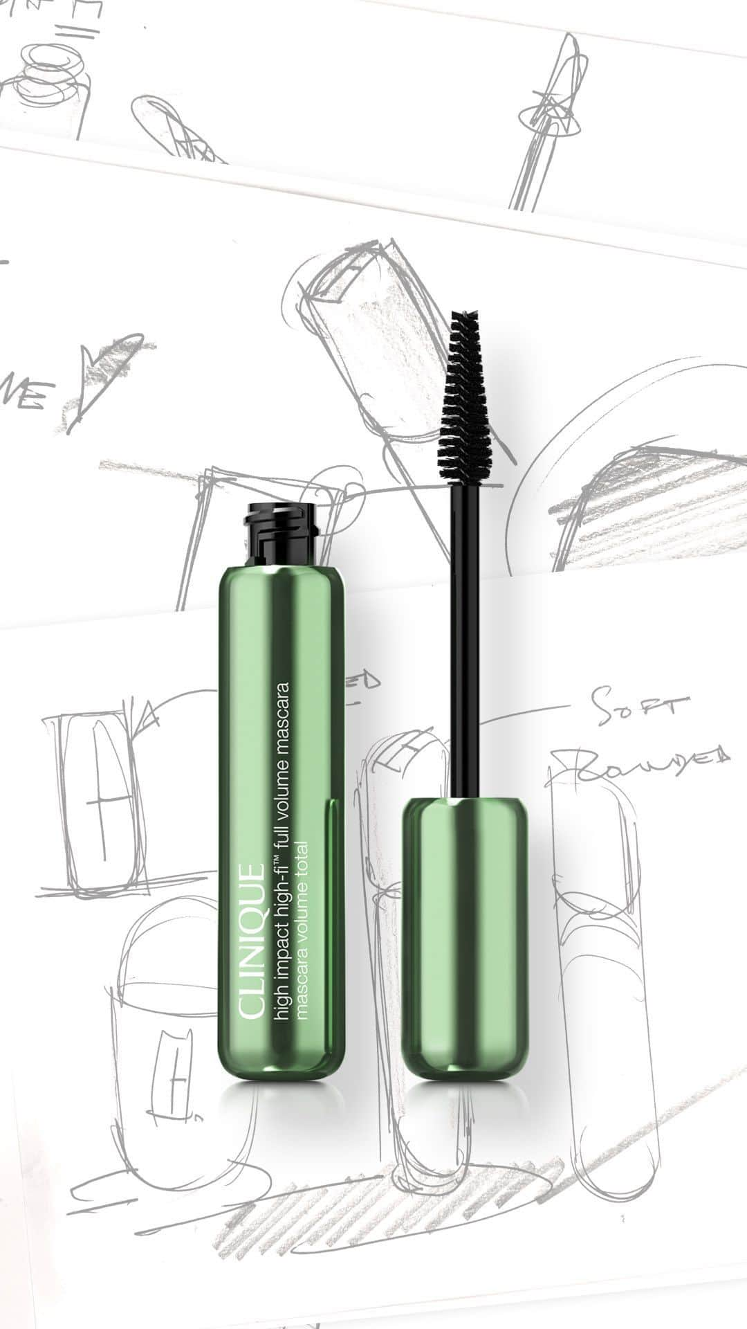 クリニークのインスタグラム：「NEW from the Clinique Lab. Instant volume, in the making.   NEW High Impact High-Fi Mascara is as stunning on the lashes as it is in the tube. We designed the brush to comb + coat every lash with fiber-infused, ultra-pigmented formula for +230% instant volume.   #LashesGetLoud #HighFiMascara #NewFromTheCliniqueLab #Clinique #makeup #parabenfree #fragrancefree #ophthalmologisttested」