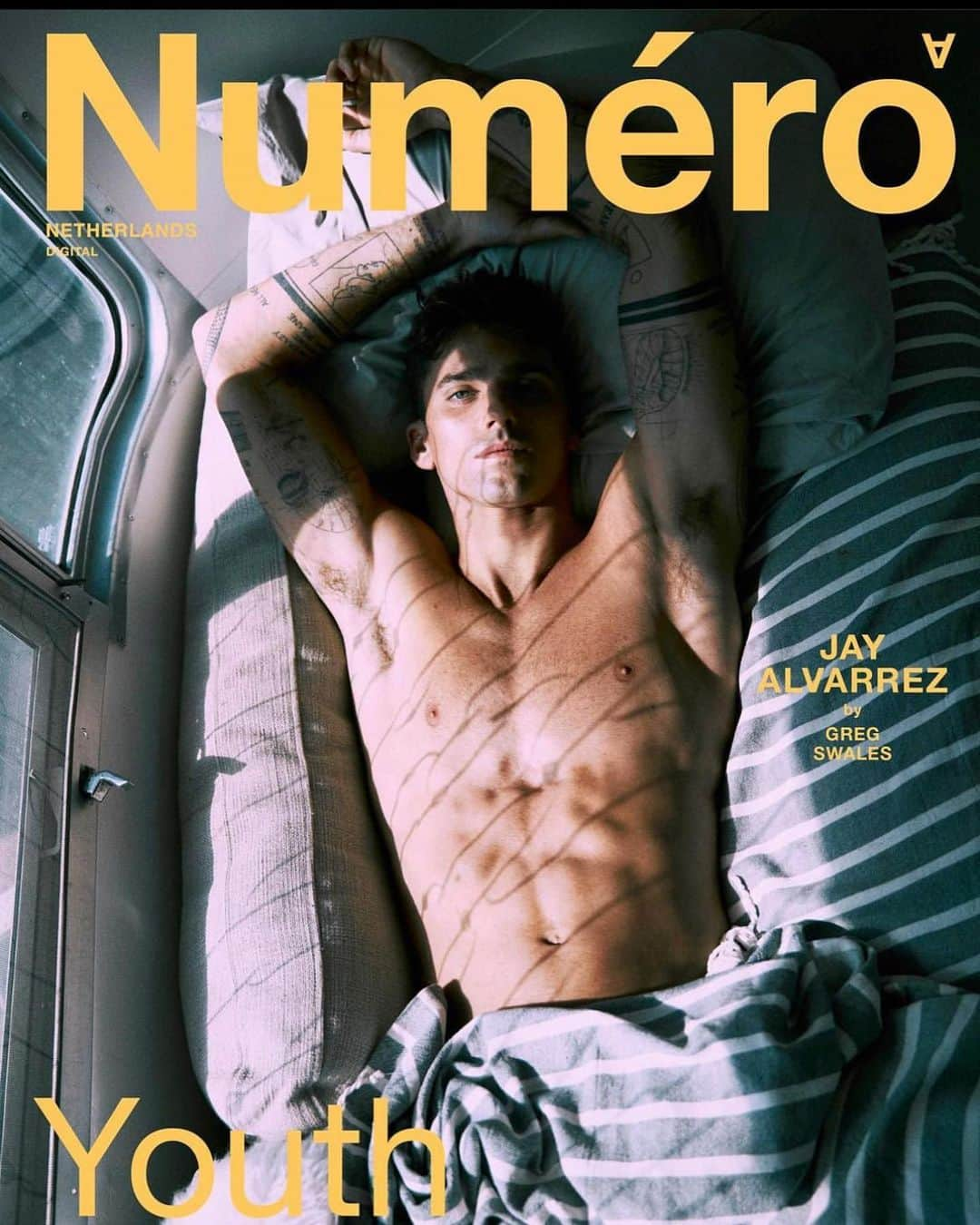 ジェイ・アルヴァリーズのインスタグラム：「Covers baby💪🏽🤍 Shot by @gregswalesart  Thanks to @numero_netherlands & @uprisingproductions_」