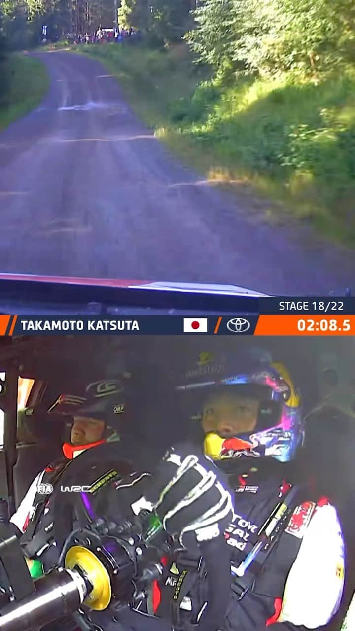 勝田貴元のインスタグラム：「Enjoy a blast through SS18 with @takamotokatsuta & @aaronjohnston_2 for our onboard of the rally - now on YouTube 🙌  #WRC #WRCLive #SectoRallyFinland #WRCRallyOnboard」