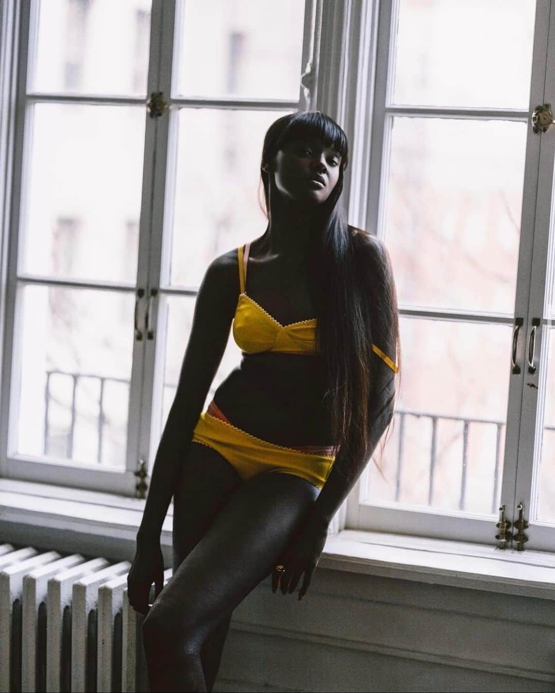 Araksのインスタグラム：「@duckiethot in the Antonia bralette and Isabella panty.⁠ ⁠ Styled by @xgabriela⁠ Photographed by @kat_in_nyc⁠ Makeup by @jodieboland ⁠ ⁠ #ColorByAraks #OrganicCotton #EthicallyMade」