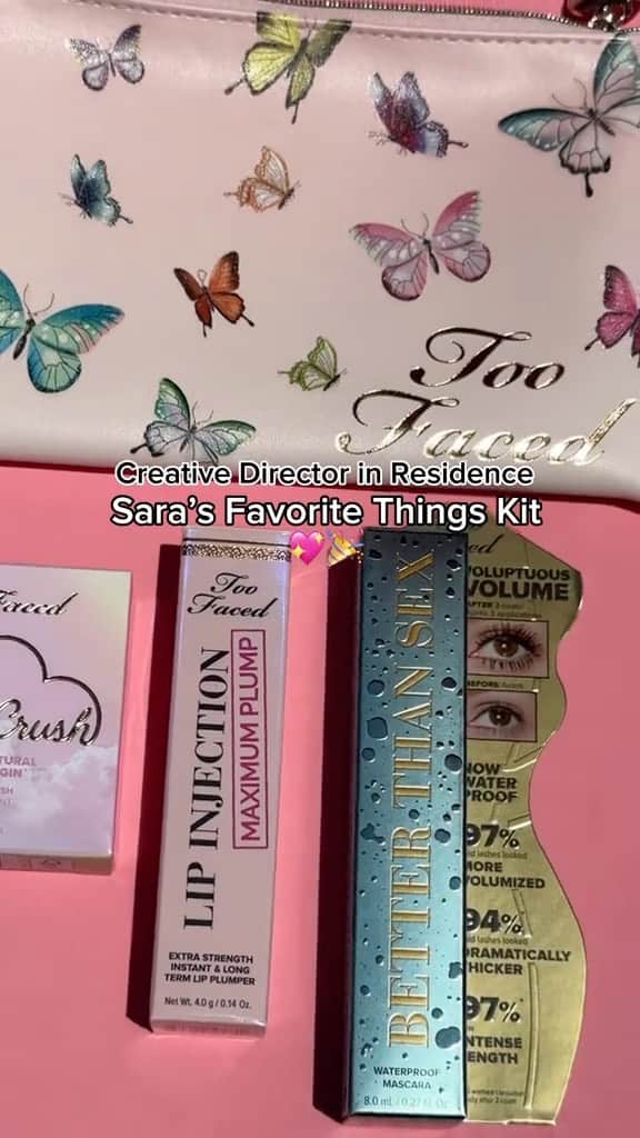 Too Facedのインスタグラム：「Say hello to @saraecheagaray 's Favorite Things Kit! 😍💖 This major value exclusive set comes with 3 FULL SIZE products and an adorable makeup bag! ✨ Shop now on toofaced.com 🥰 #toofaced #tfcrueltyfree」