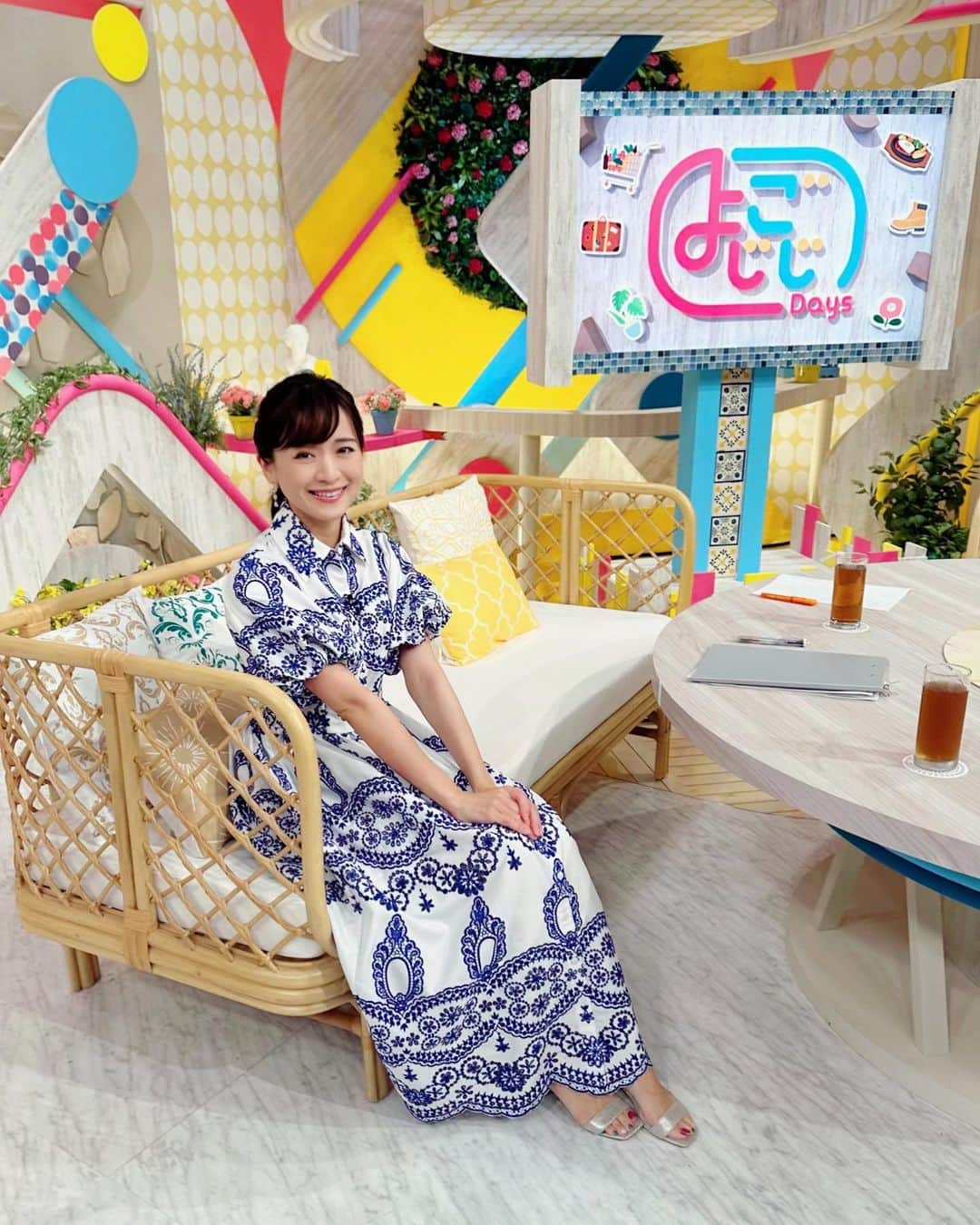 繁田美貴のインスタグラム：「*＊ 今週の(個人的)生放送ウィーク、 締めくくりは『よじごじDays 』！ 那須高原でのサイクリング旅をお送りします♪ #よじごじDays (月〜金 15:40〜) #絶賛準備中🐻‍❄️ #先週の衣装 #アナウンサー衣装 Dress #jenne」