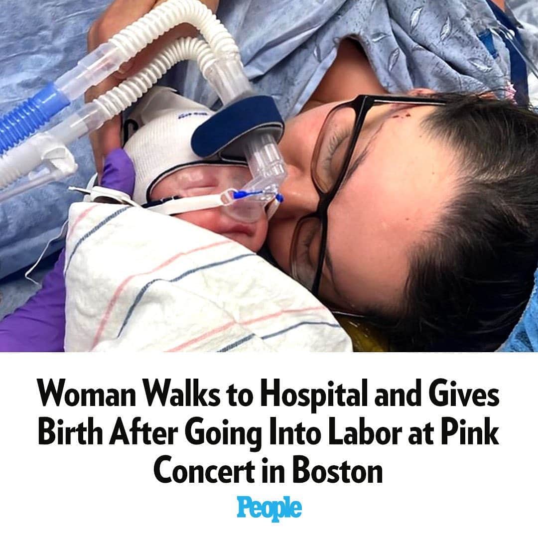 People Magazineさんのインスタグラム写真 - (People MagazineInstagram)「A New York woman is now the mom of a healthy baby boy after suddenly going into labor at a Pink concert in Boston.  Angela Mercer was just 31 weeks pregnant when she traveled from Albany last week to see the star perform at Fenway Park, according to a press release from Brigham and Women’s Hospital.  She was on a girls trip to celebrate her mom Barbara's birthday, but "things didn’t quite go to plan."  Shortly after arriving at the concert venue, Mercer realized she was experiencing contractions, the hospital said. After calling her doctor, she was advised to go to a hospital — but figuring out how to get there wasn't simple. Tap the link in bio for the full storyl. l 📷: Angela Mercer/Brigham and Women’s Hospital」8月10日 12時12分 - people