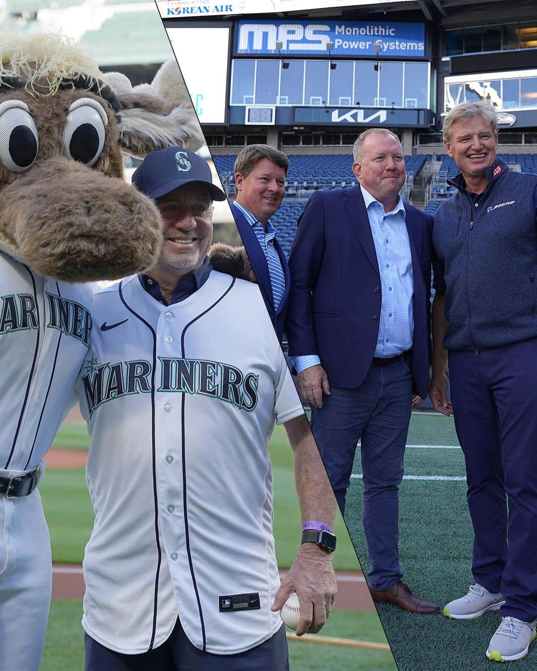 アーニー・エルスのインスタグラム：「Great night in Seattle ⚾️🏈  @boeingclassic @boeing @mariners @tmobilepark @seahawks @lumenfield」