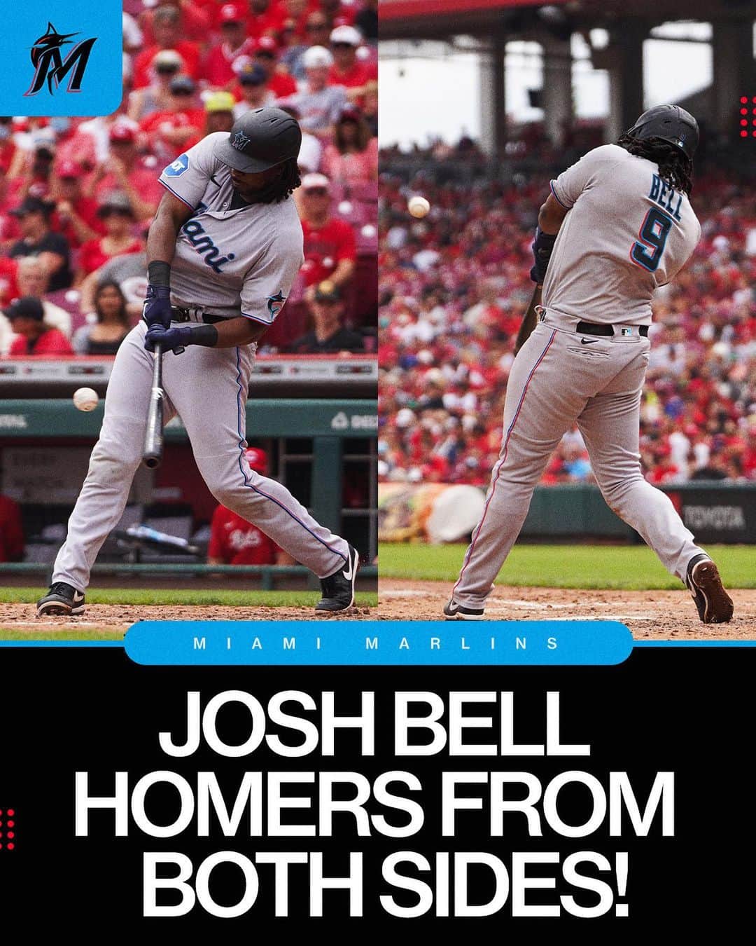 MLBさんのインスタグラム写真 - (MLBInstagram)「Josh Bell makes @Marlins history becoming the first player in franchise history to homer from both sides of the plate in the same game!」8月10日 5時07分 - mlb